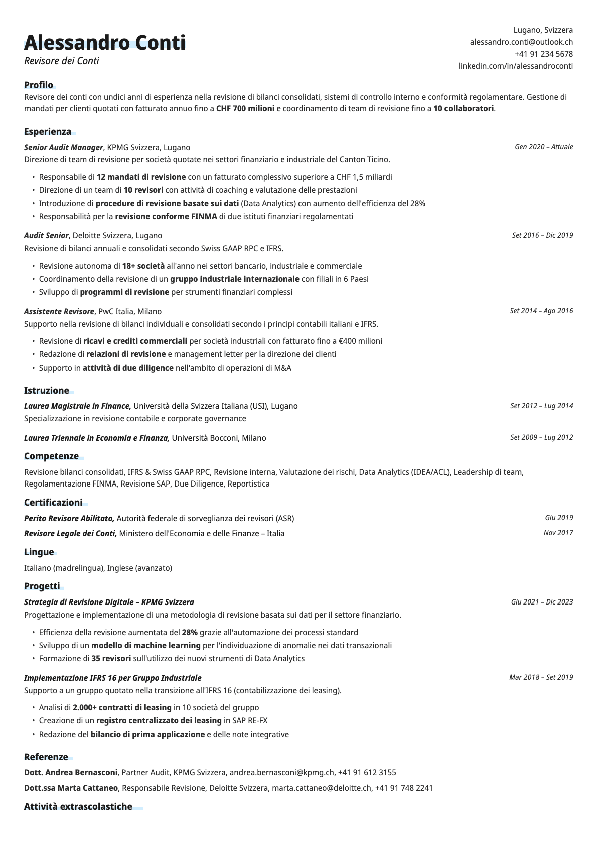 Copper resume template preview