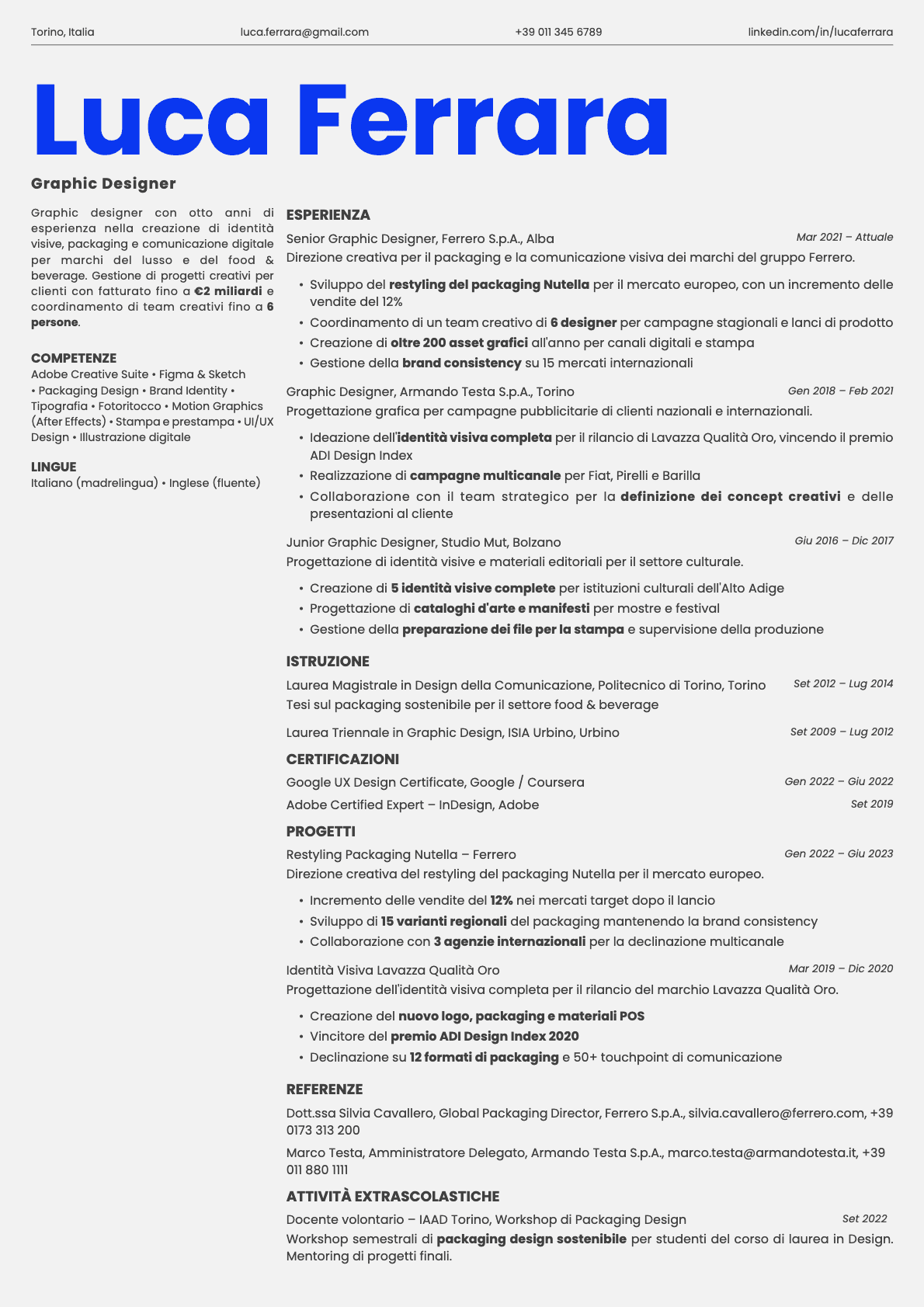 Fern resume template preview