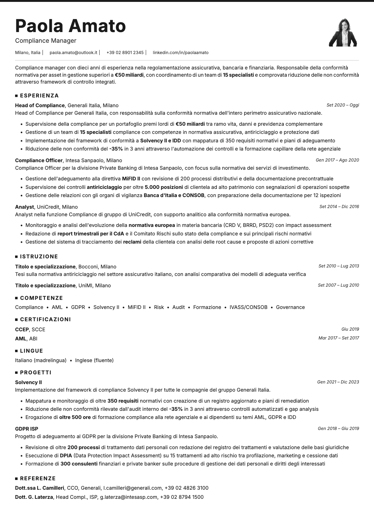 Graphite Photo resume template preview