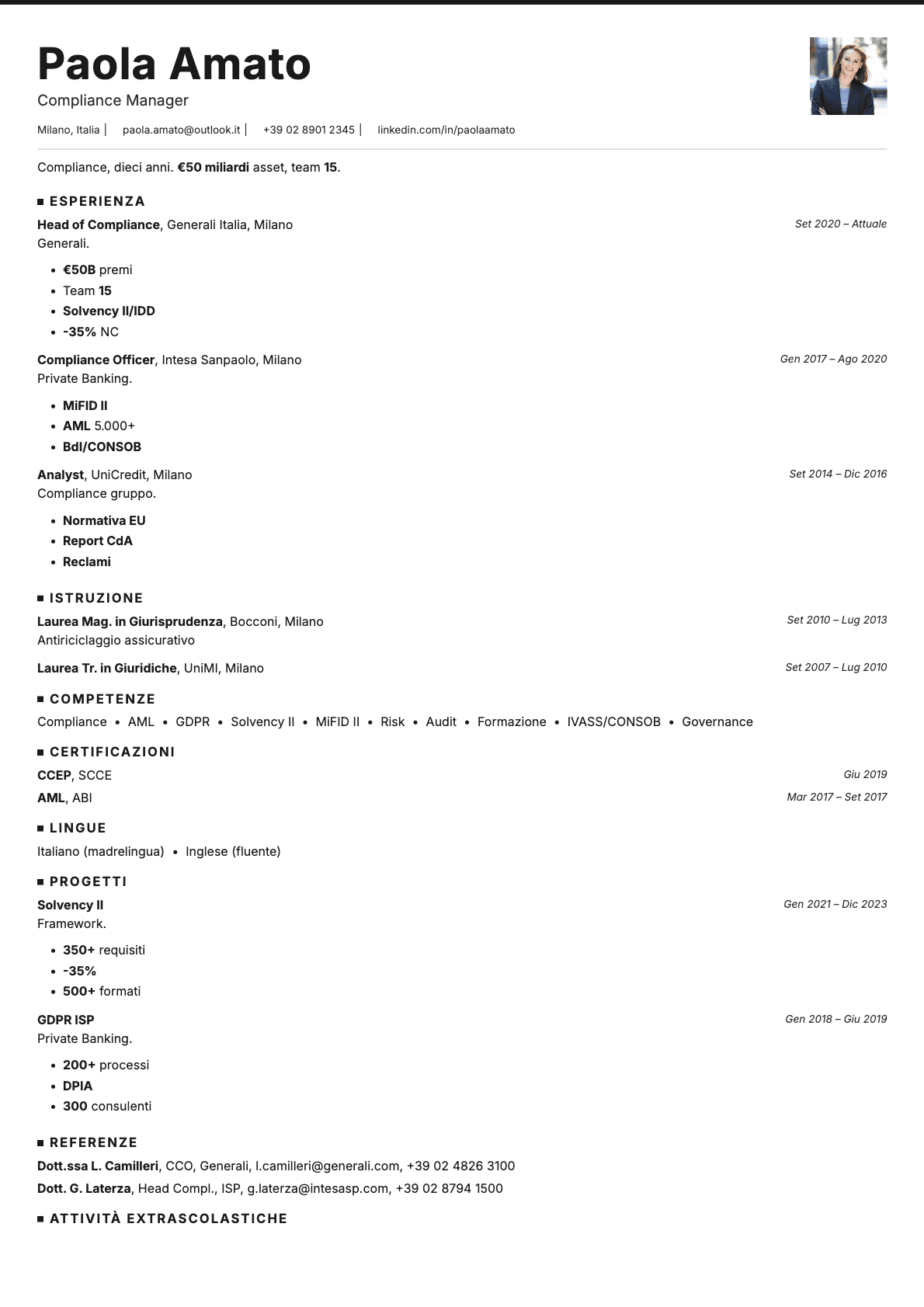 Graphite Photo resume template preview