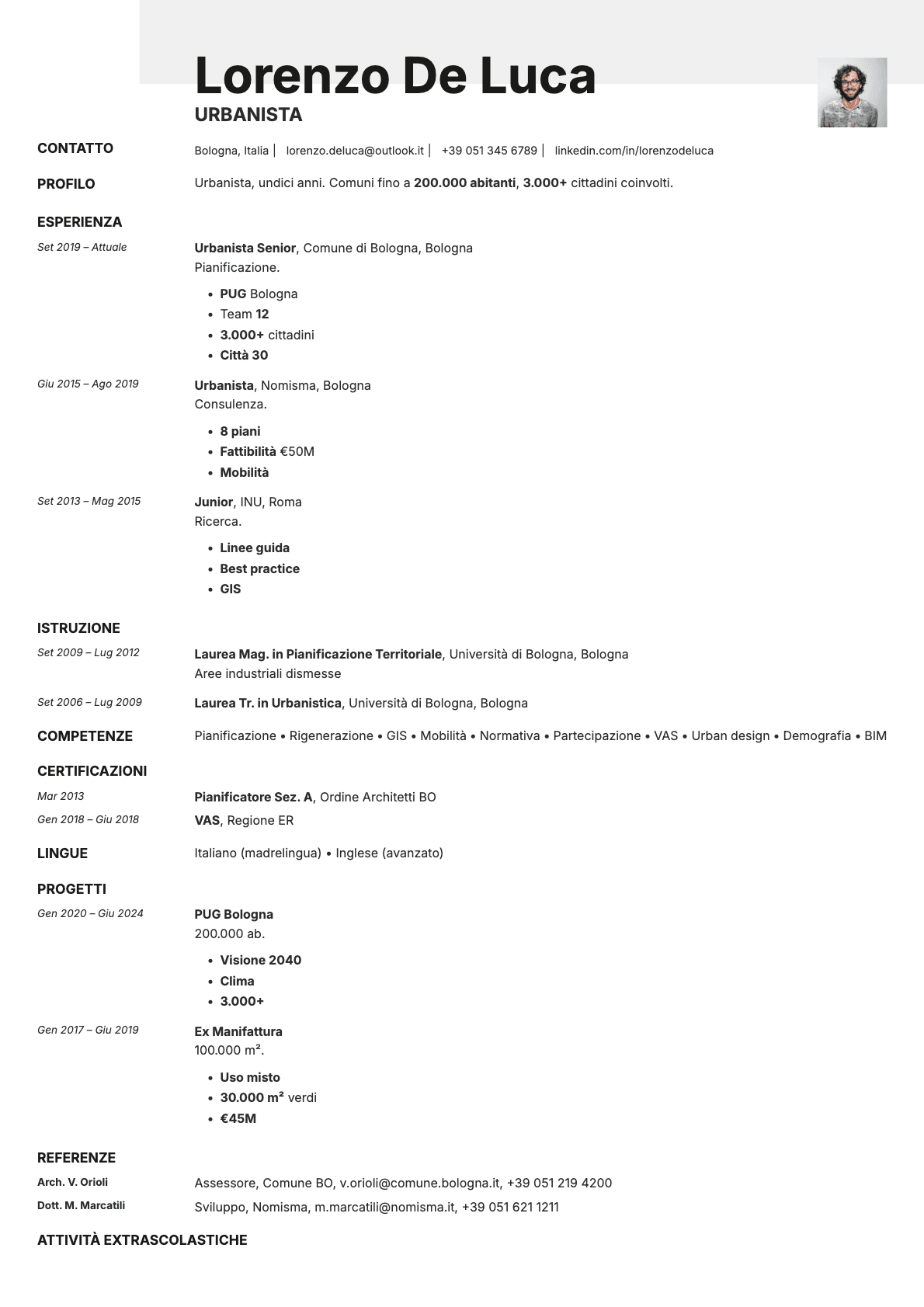 Ivory Photo resume template preview