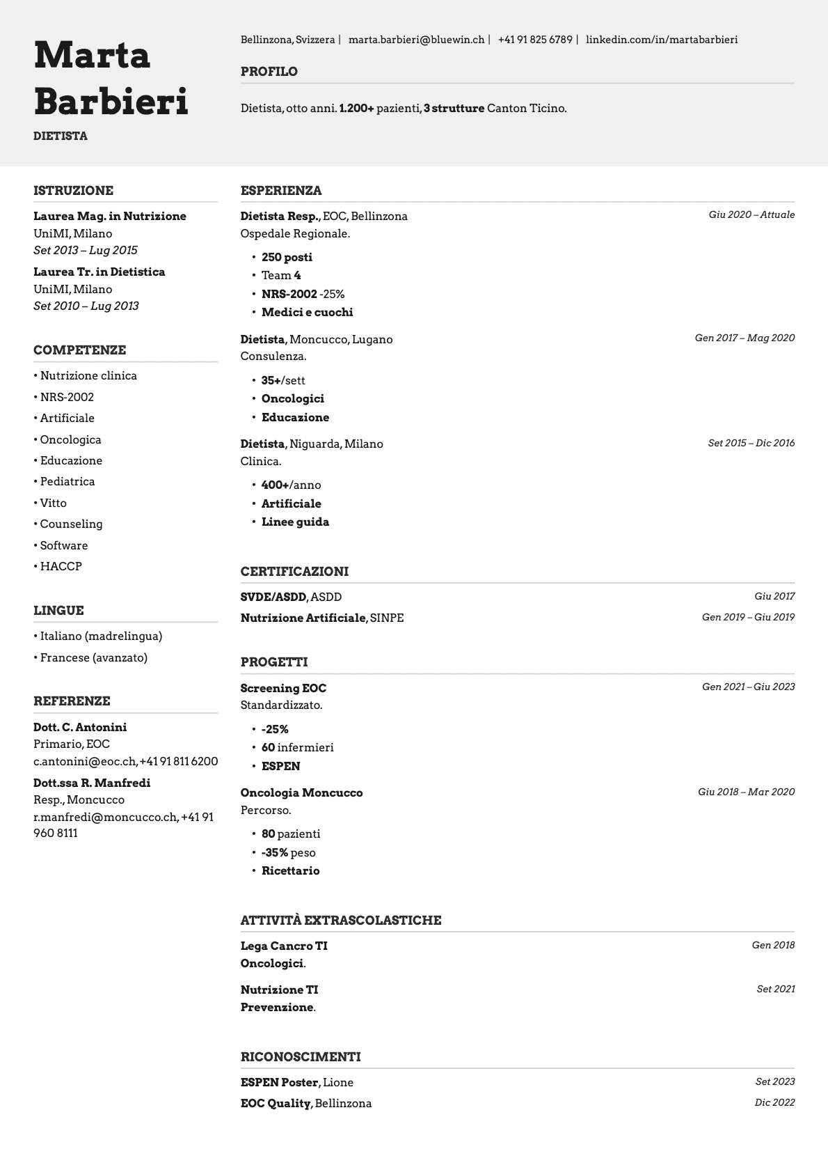 Limestone resume template preview