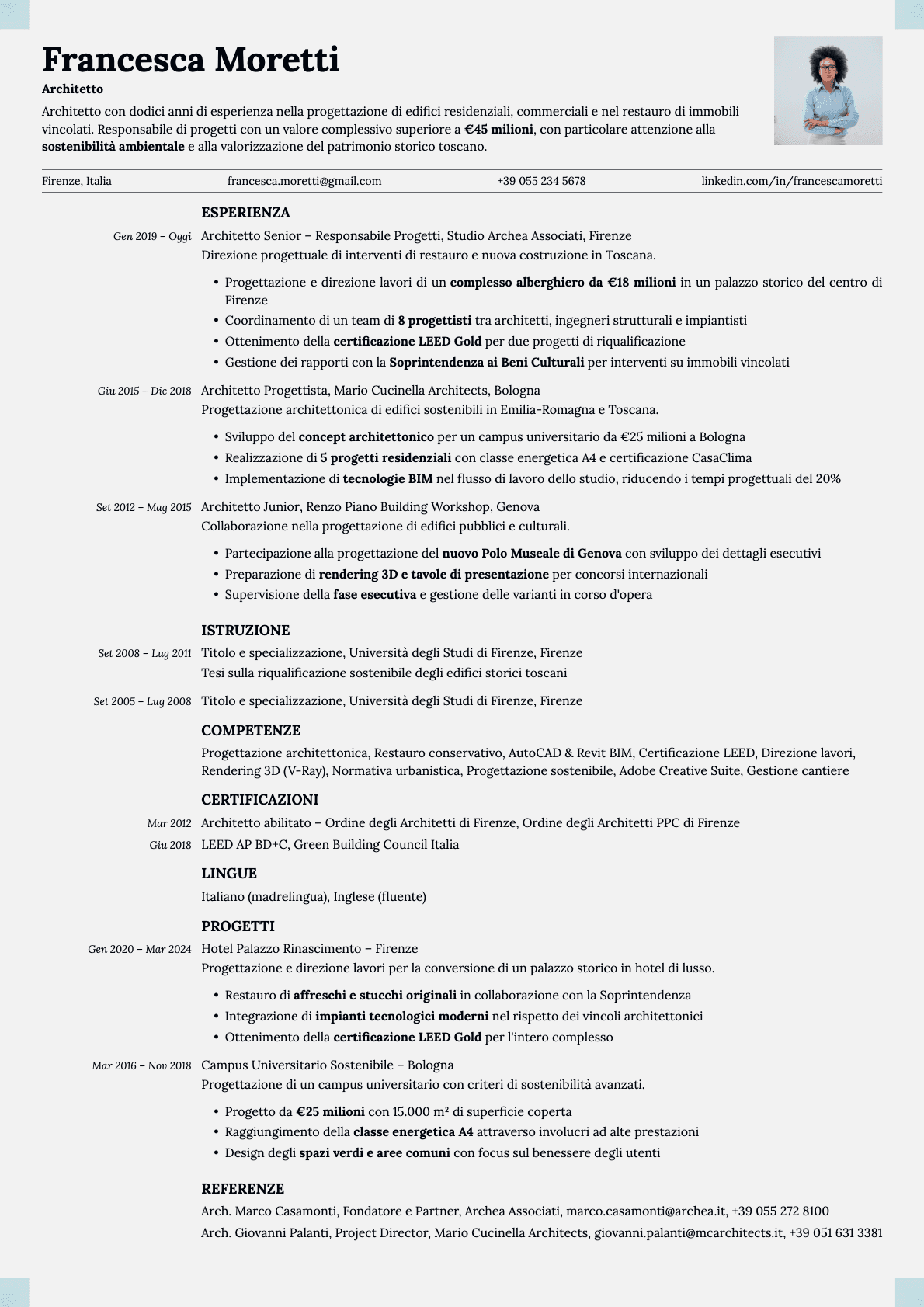 Marble Photo resume template preview
