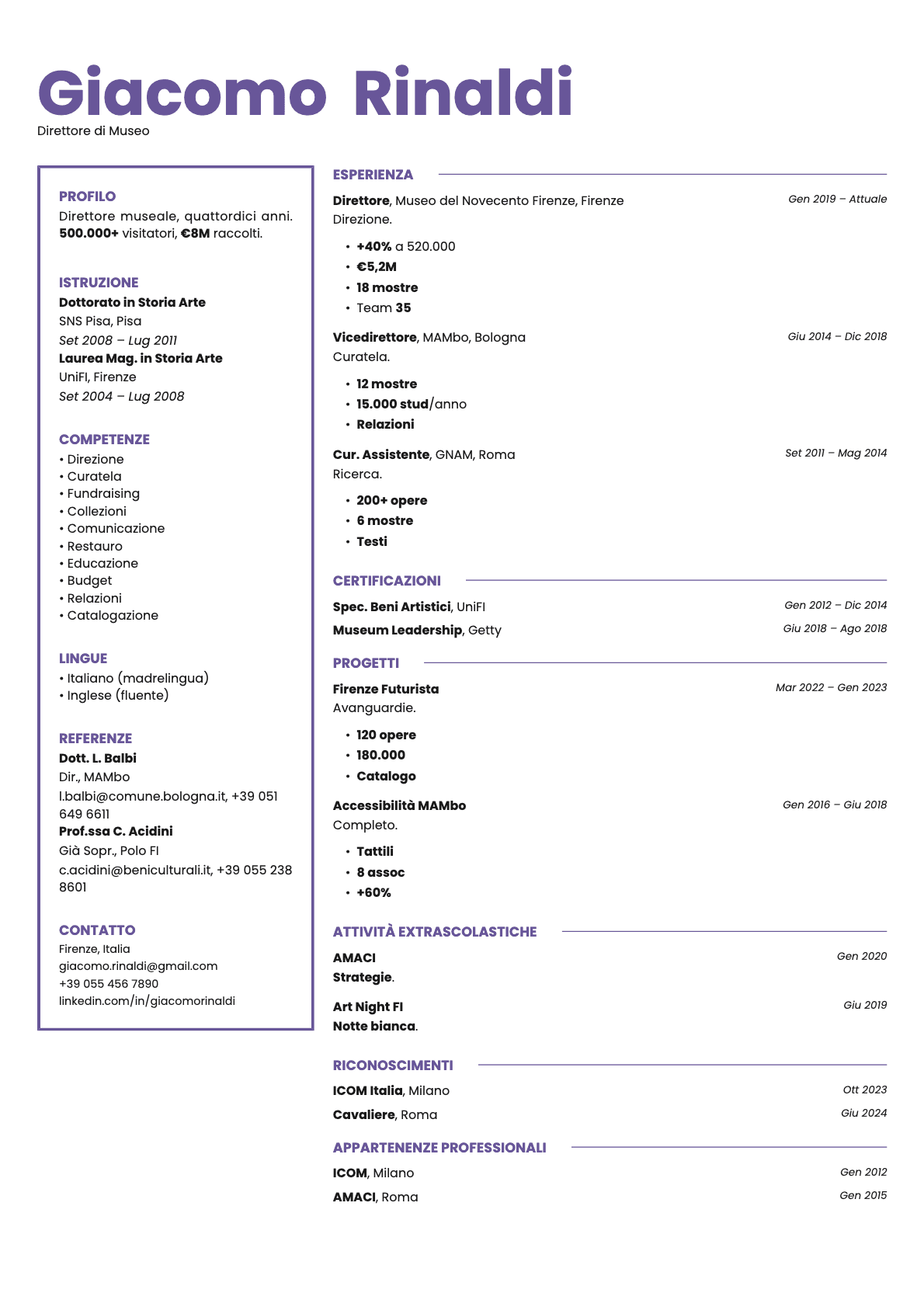 Opal resume template preview