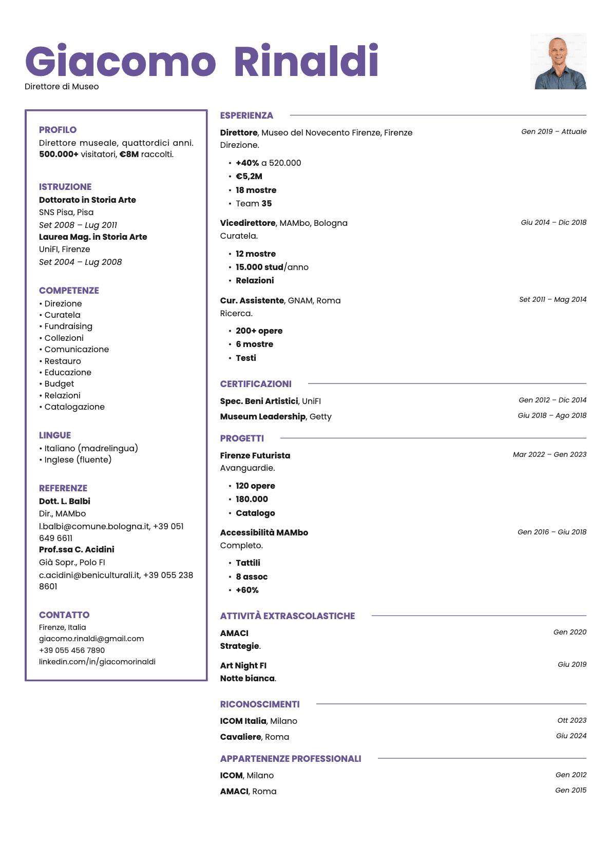 Opal Photo resume template preview