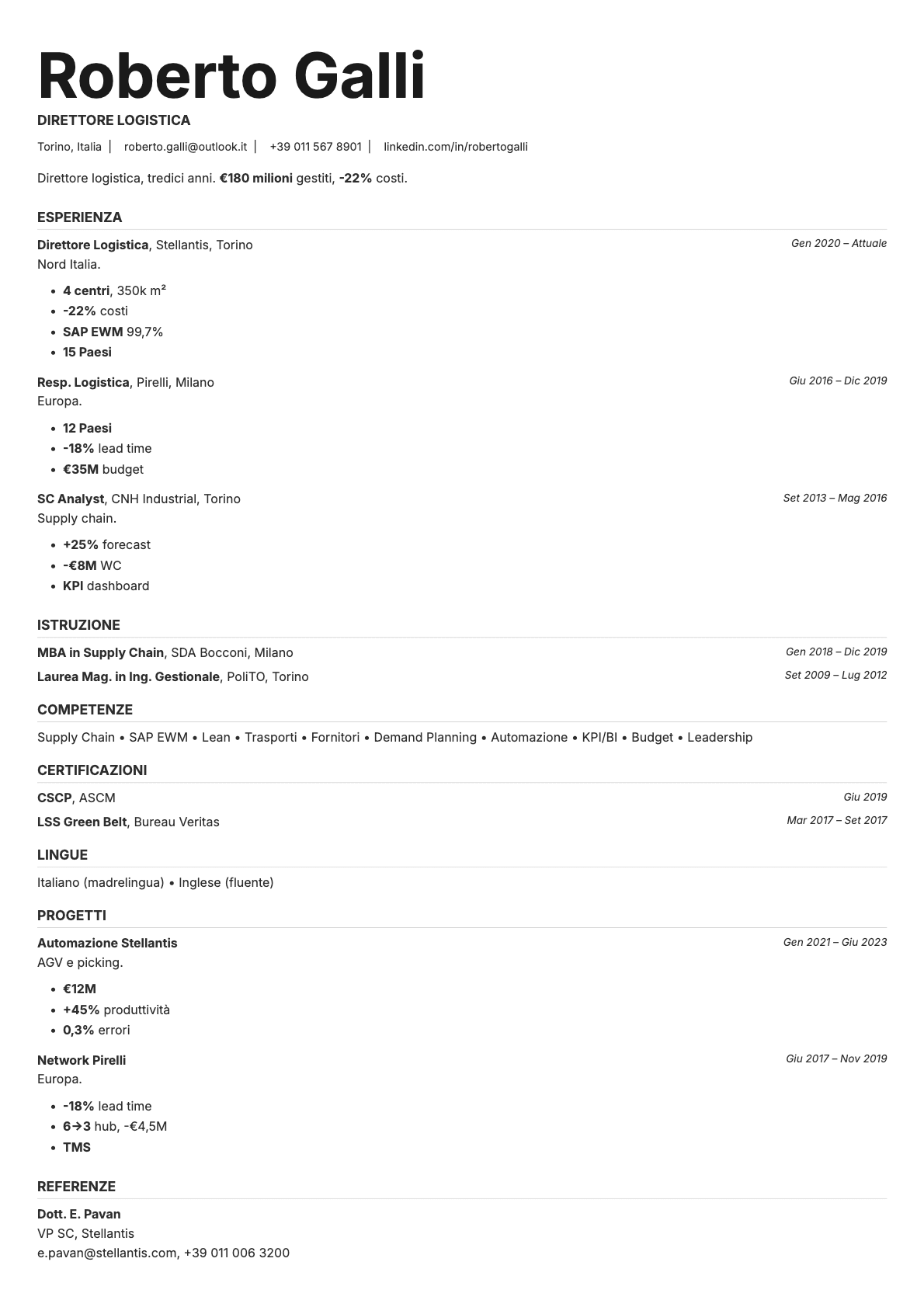 Platinum resume template preview