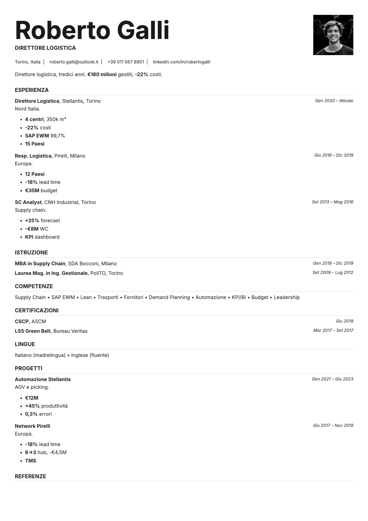 Platinum Photo resume template preview