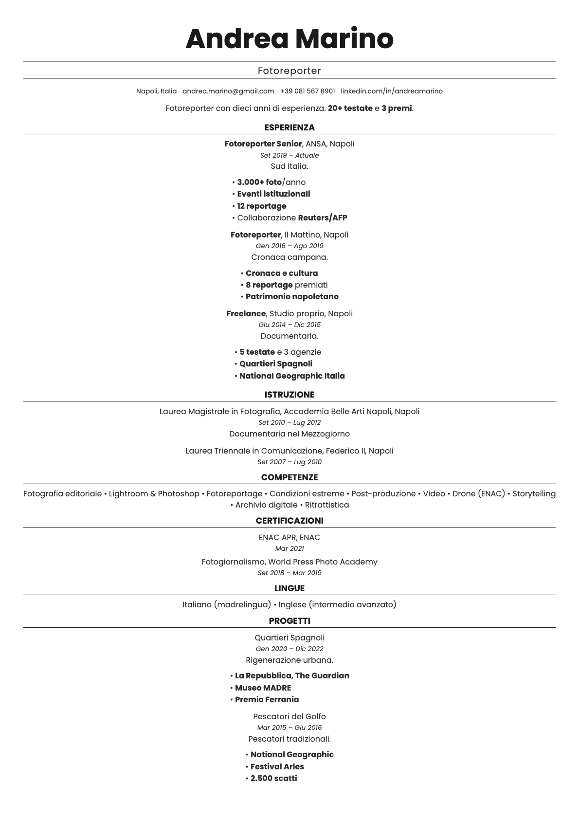 Quartz resume template preview