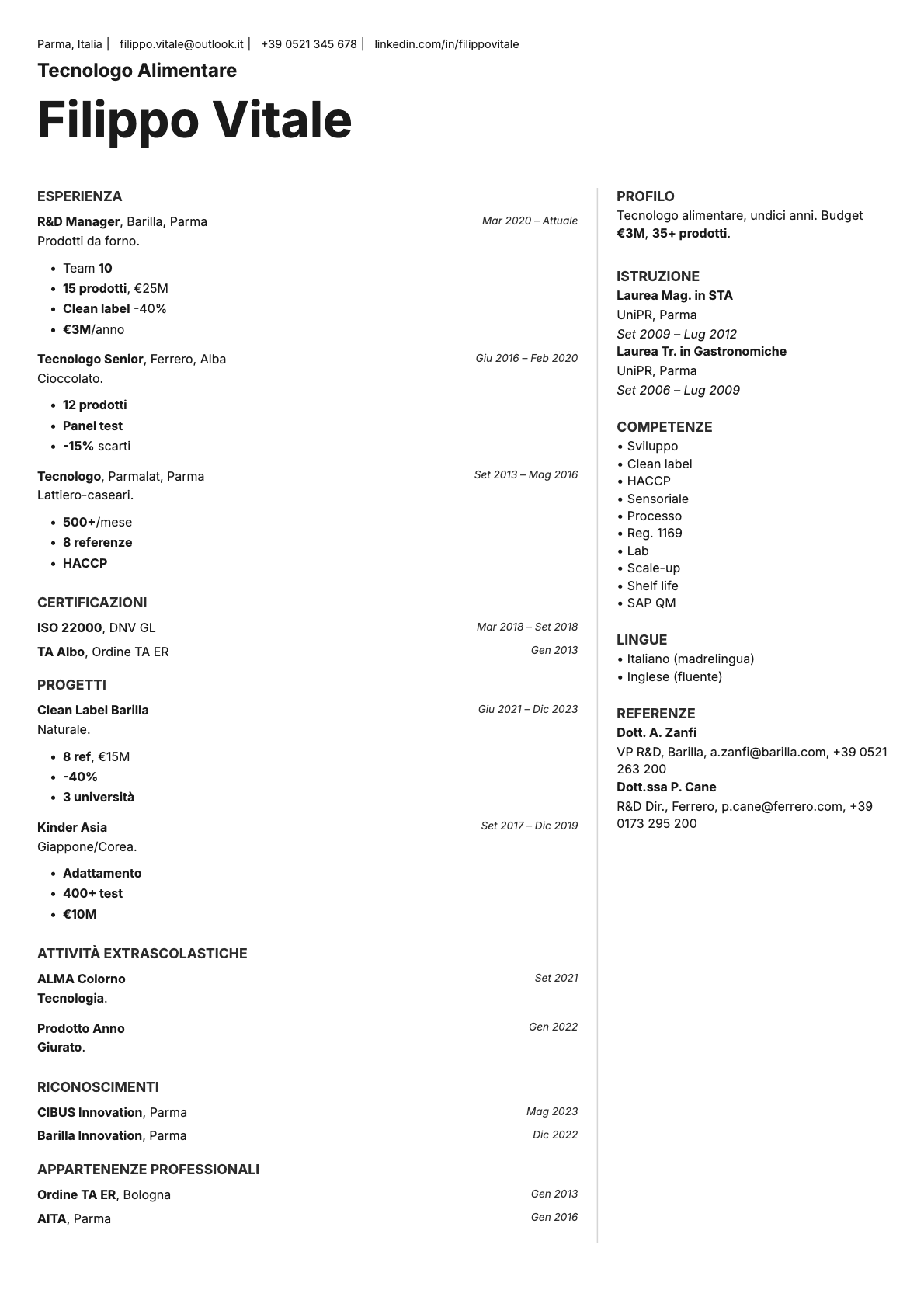 Sapphire resume template preview