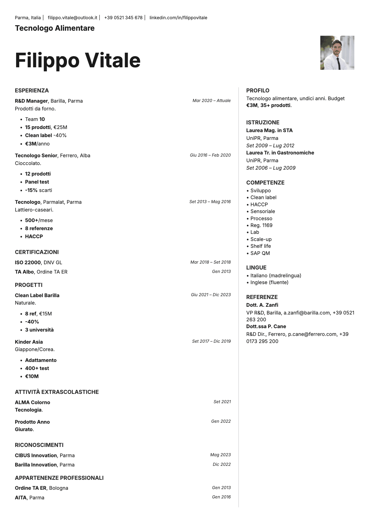 Sapphire Photo resume template preview