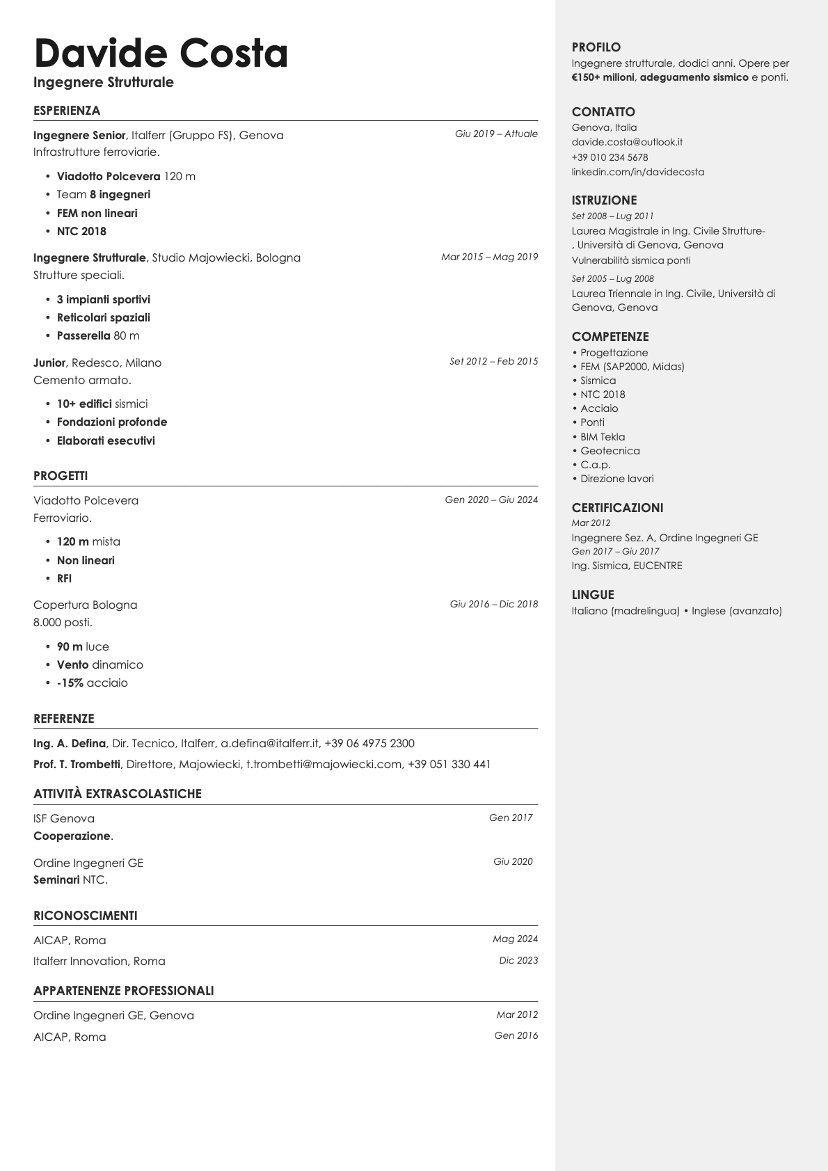 Vanta resume template preview