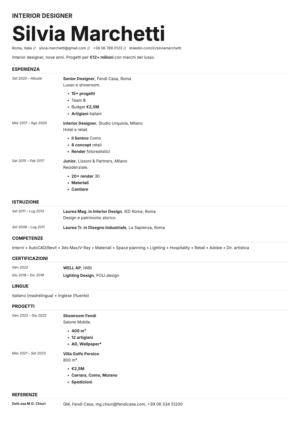 Zinc resume template preview