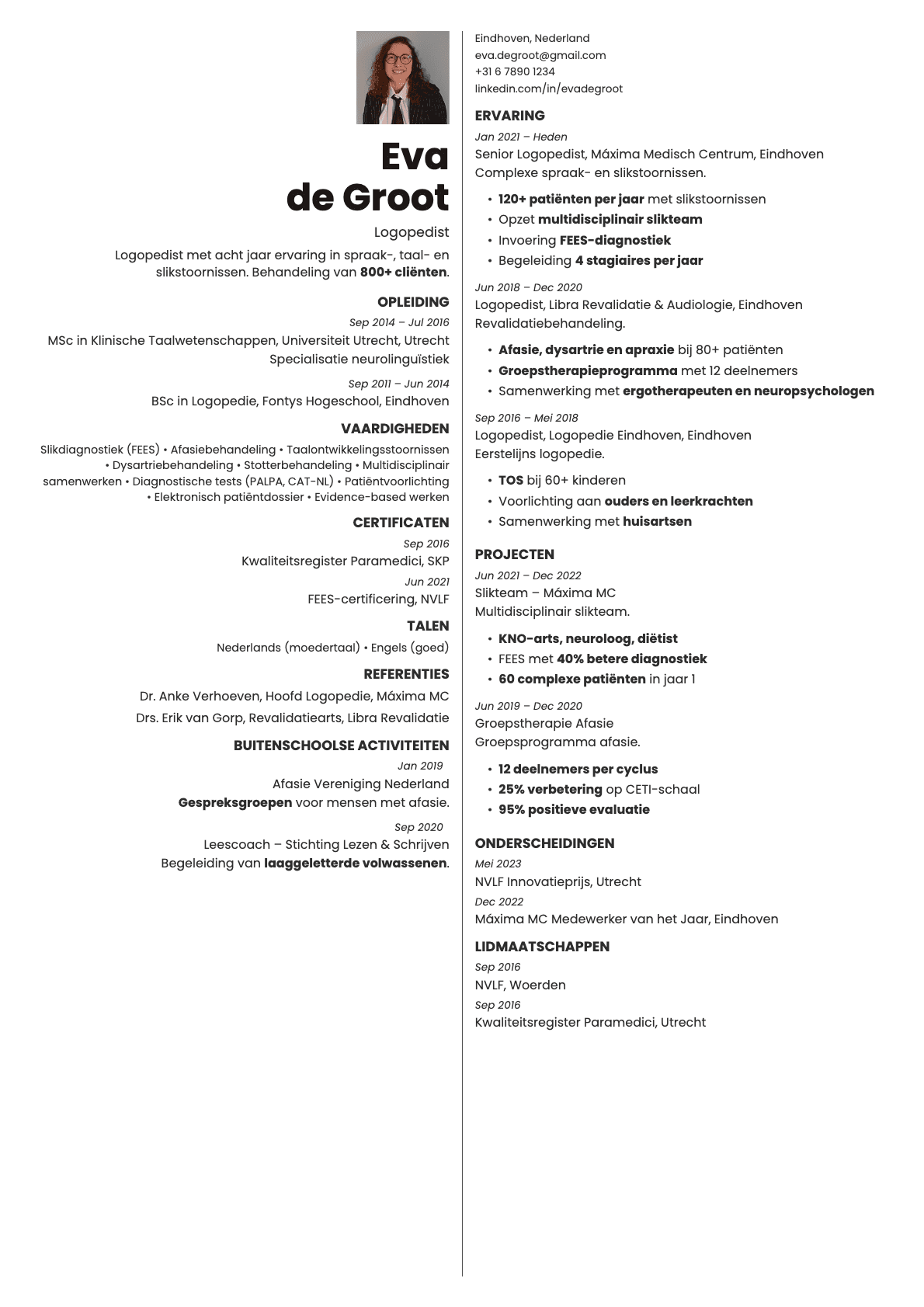 Amber Photo resume template preview