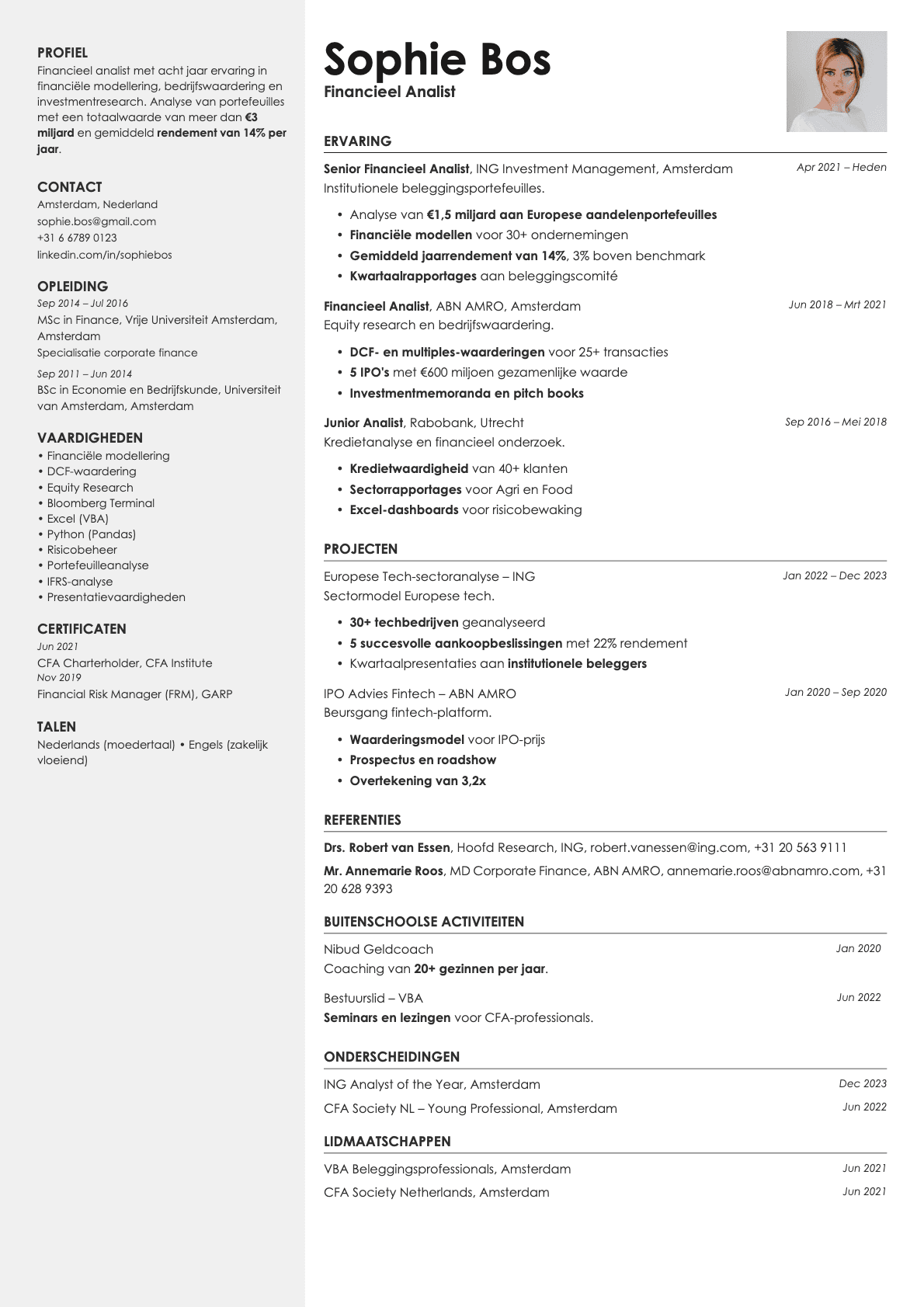 Aurum Photo resume template preview