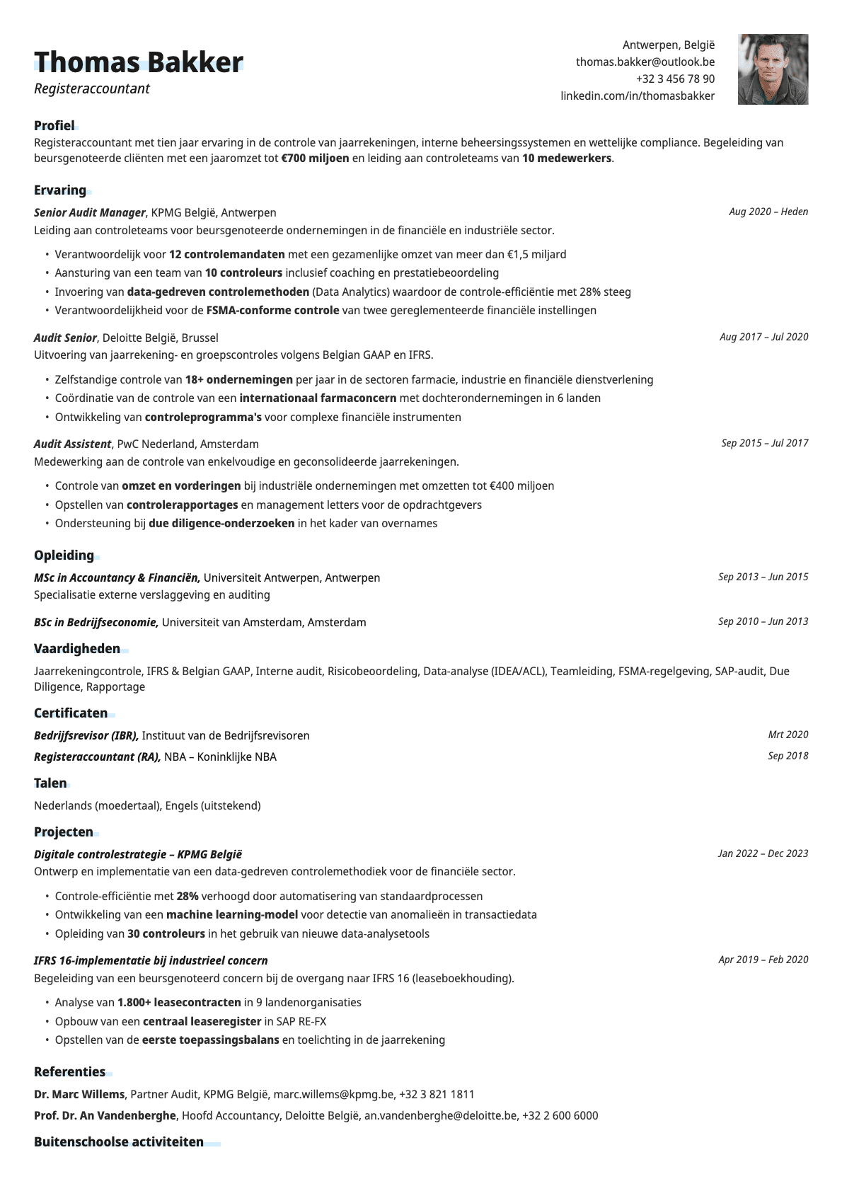 Copper Photo resume template preview