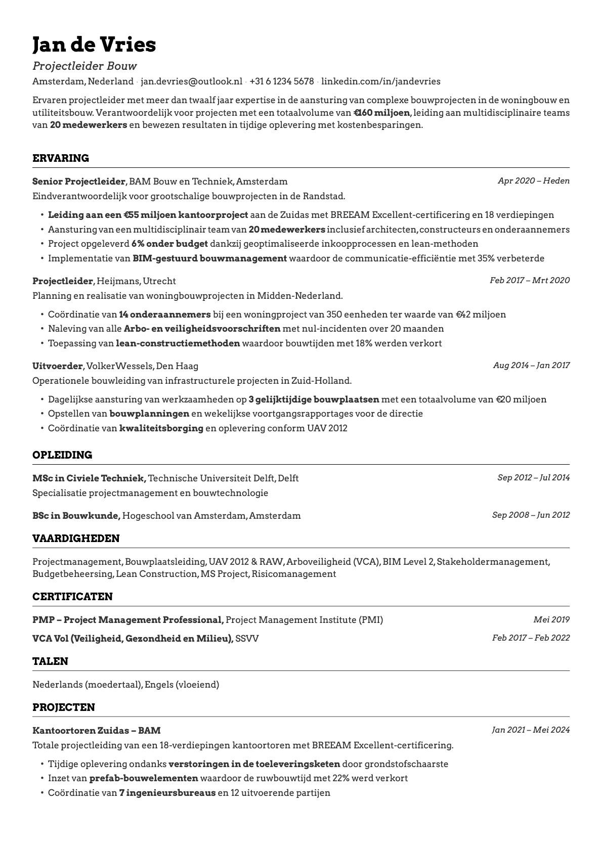 Emerald resume template preview