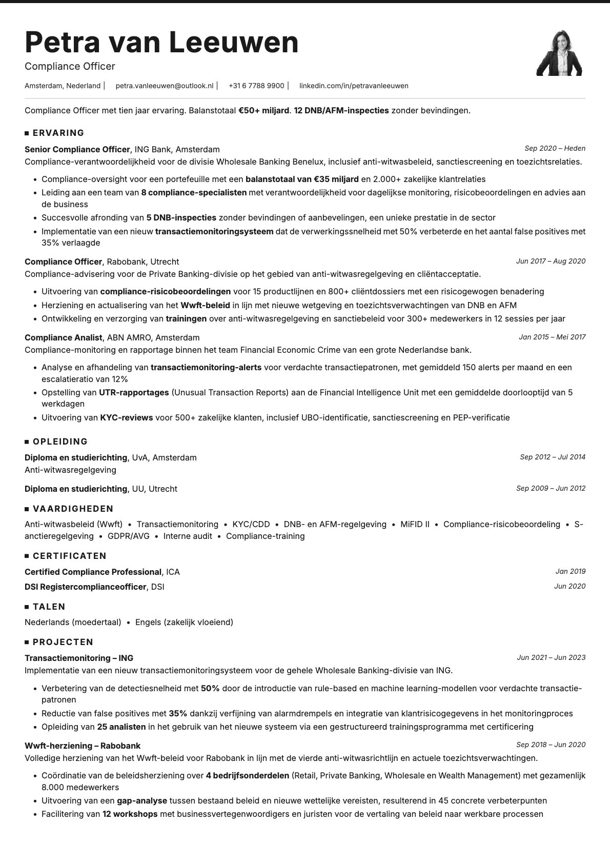Graphite Photo resume template preview