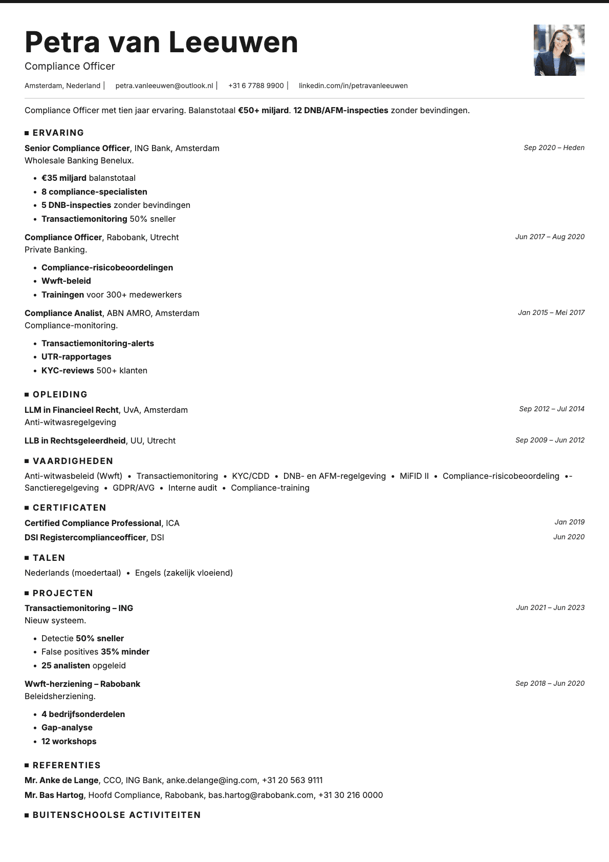 Graphite Photo resume template preview