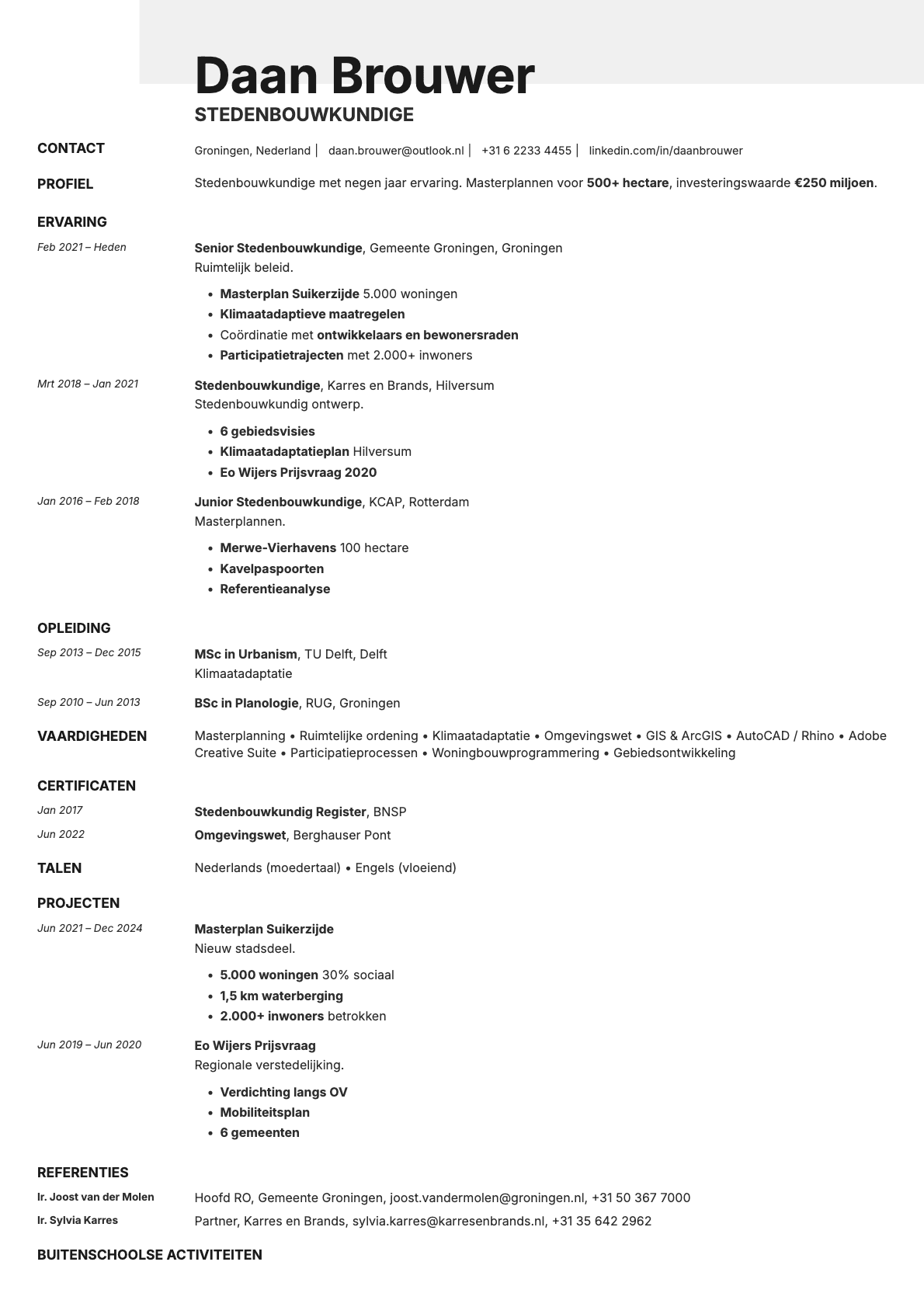 Ivory resume template preview