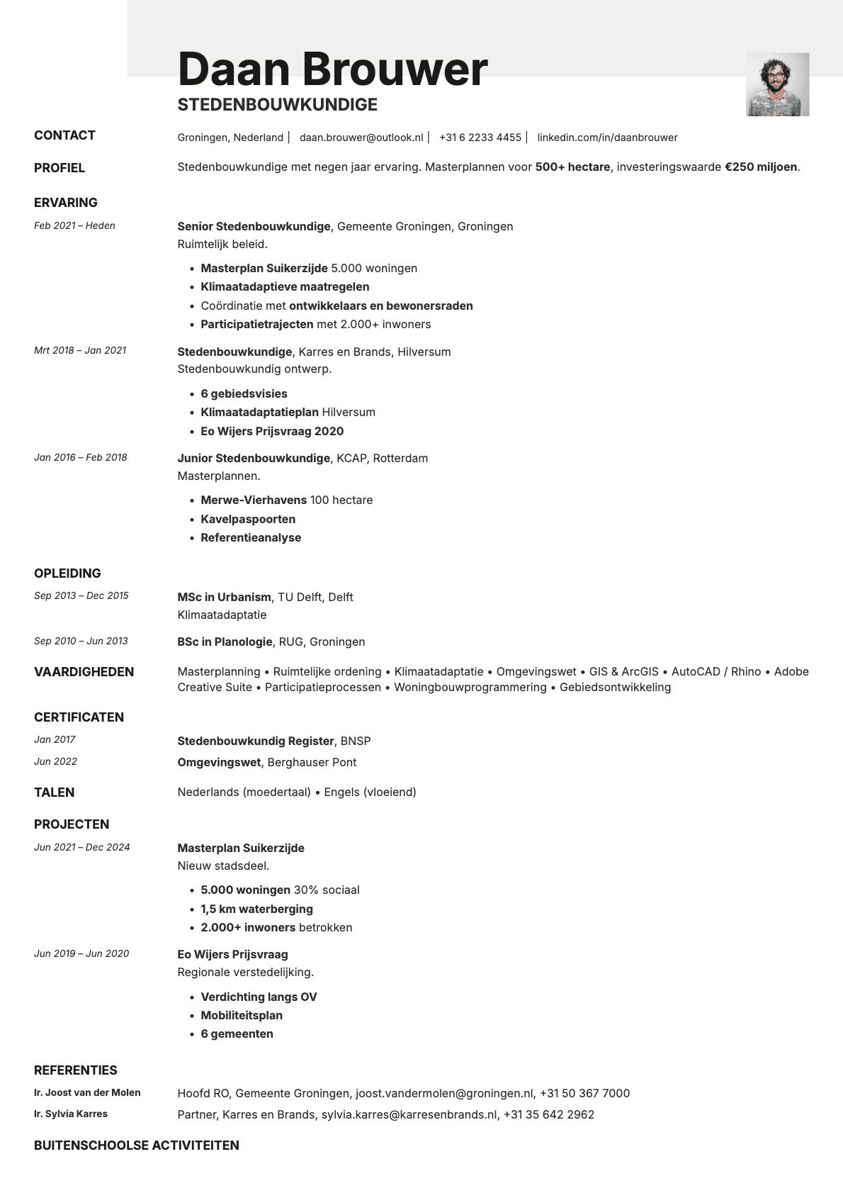 Ivory Photo resume template preview