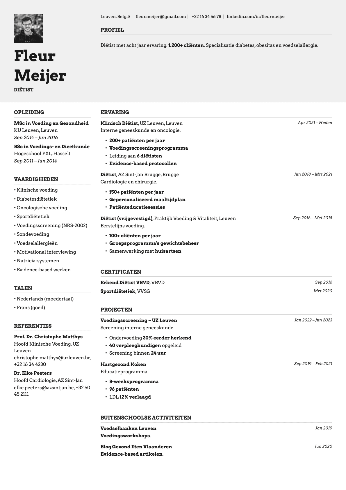 Limestone Photo resume template preview