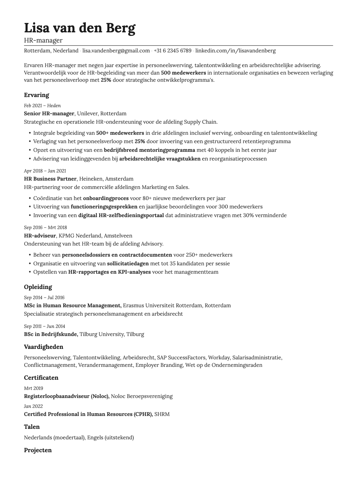 Nickel resume template preview