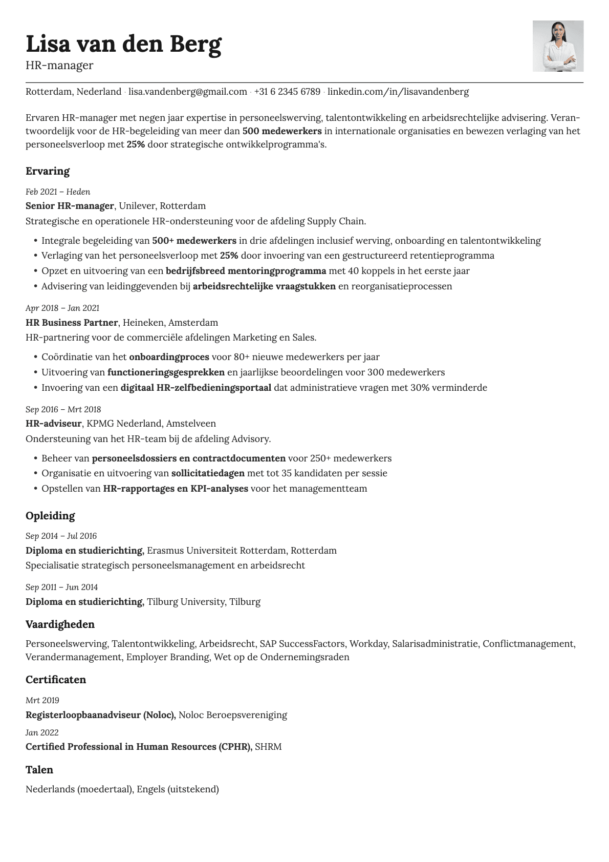 Nickel Photo resume template preview
