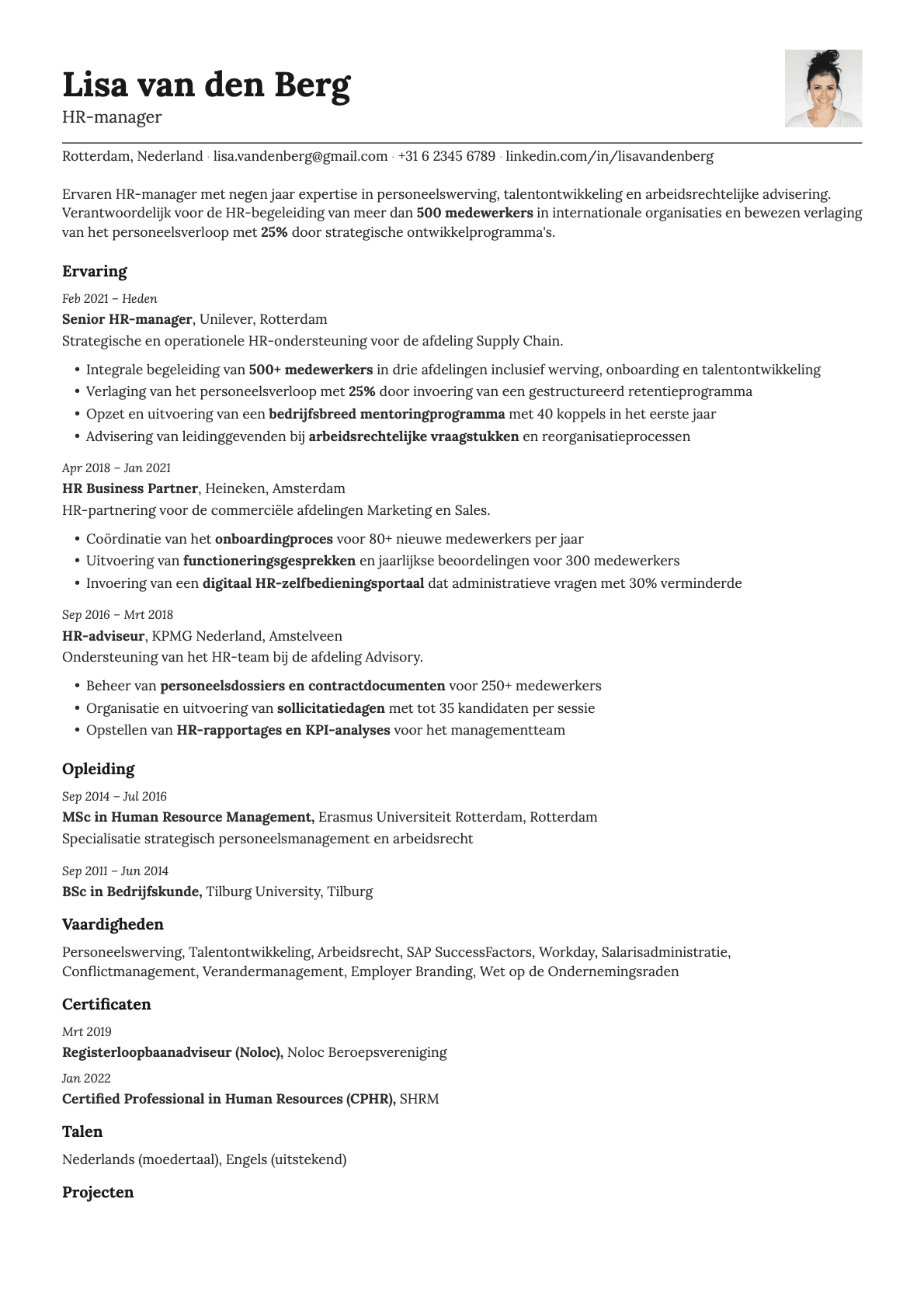 Nickel Photo resume template preview