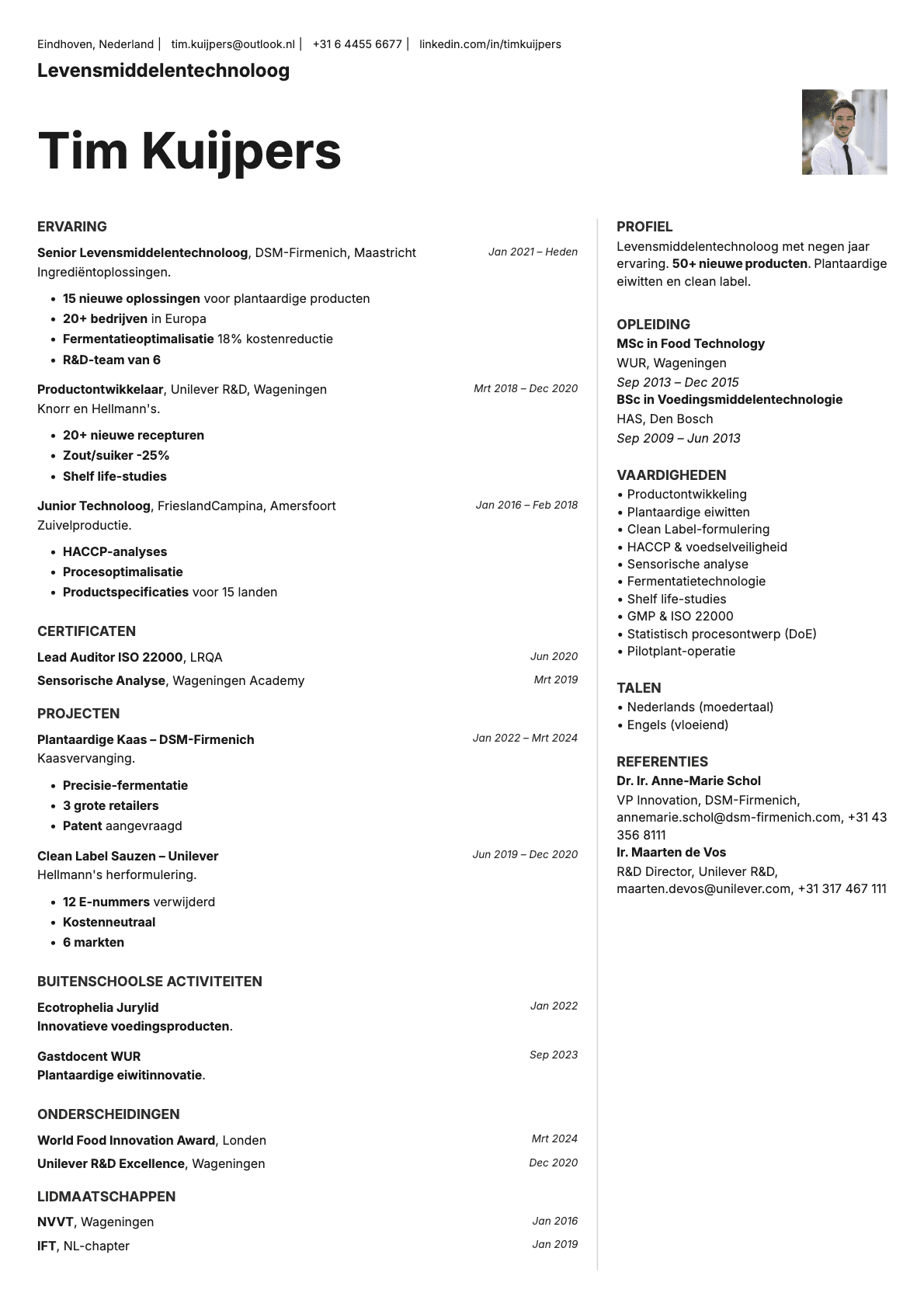 Sapphire Photo resume template preview