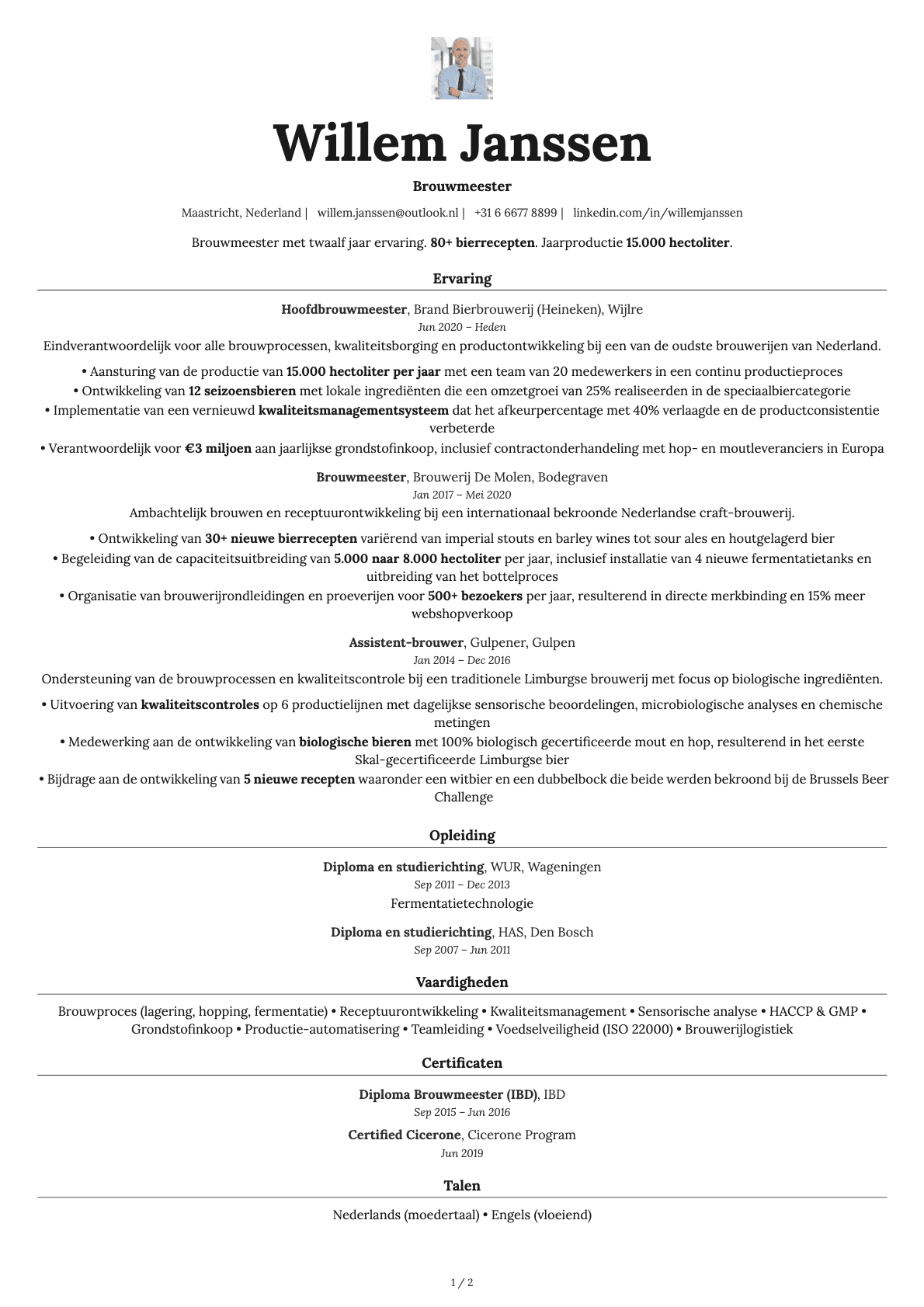 Topaz Photo resume template preview