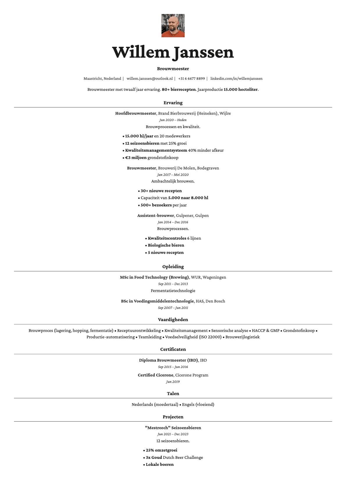 Topaz Photo resume template preview