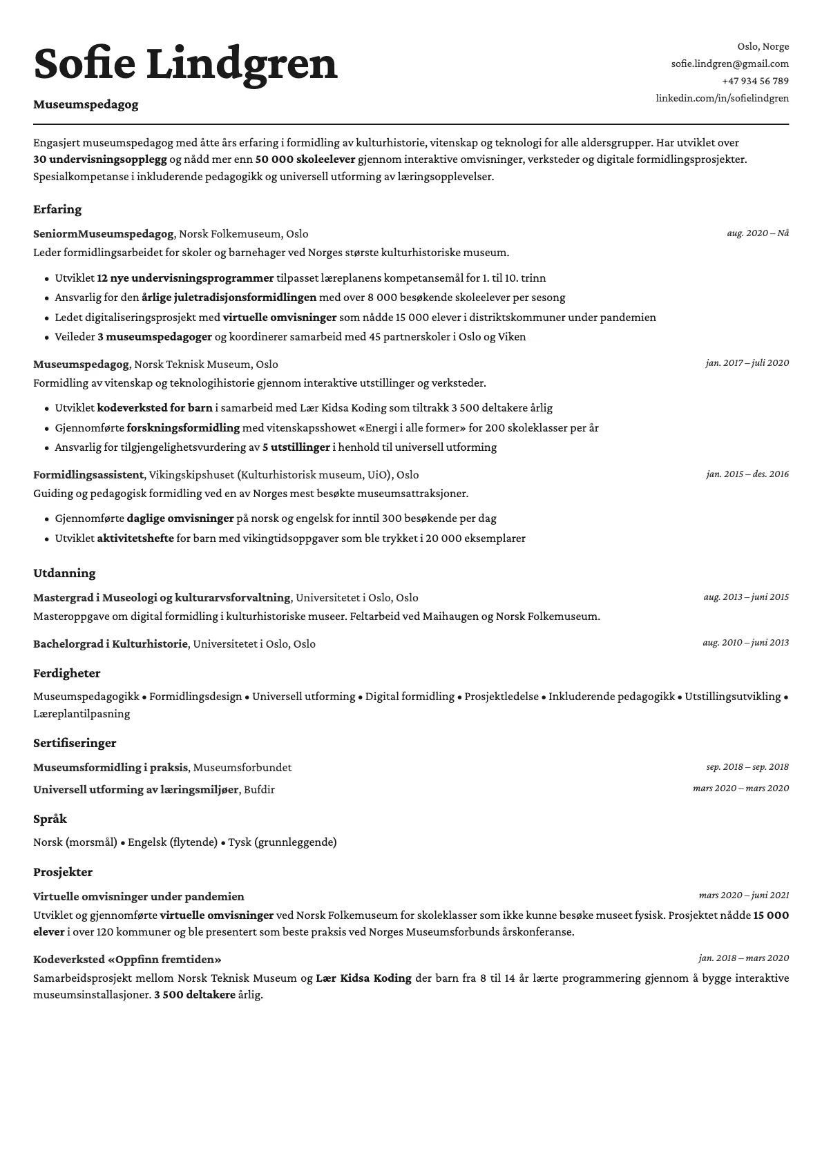 Cobalt resume template preview