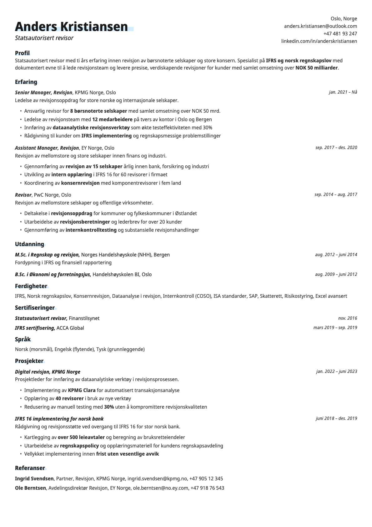 Copper resume template preview