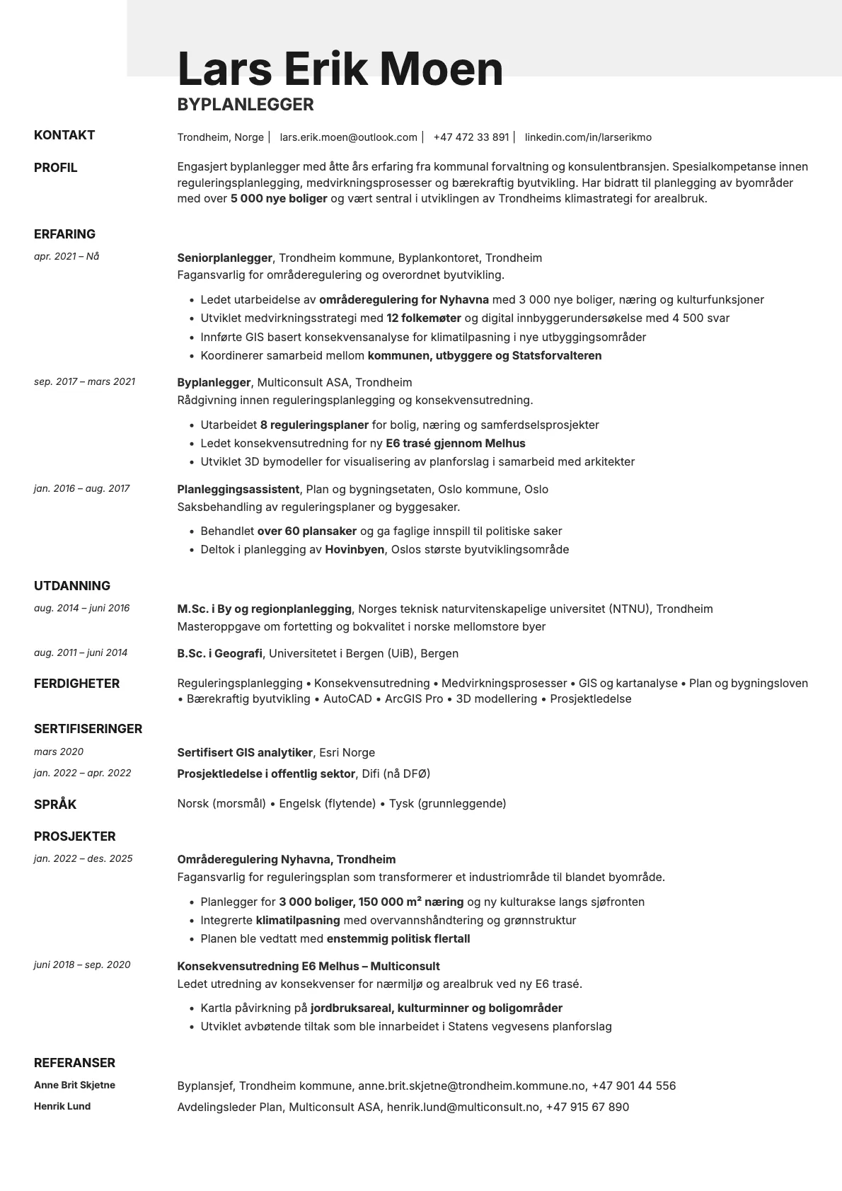 Ivory resume template preview