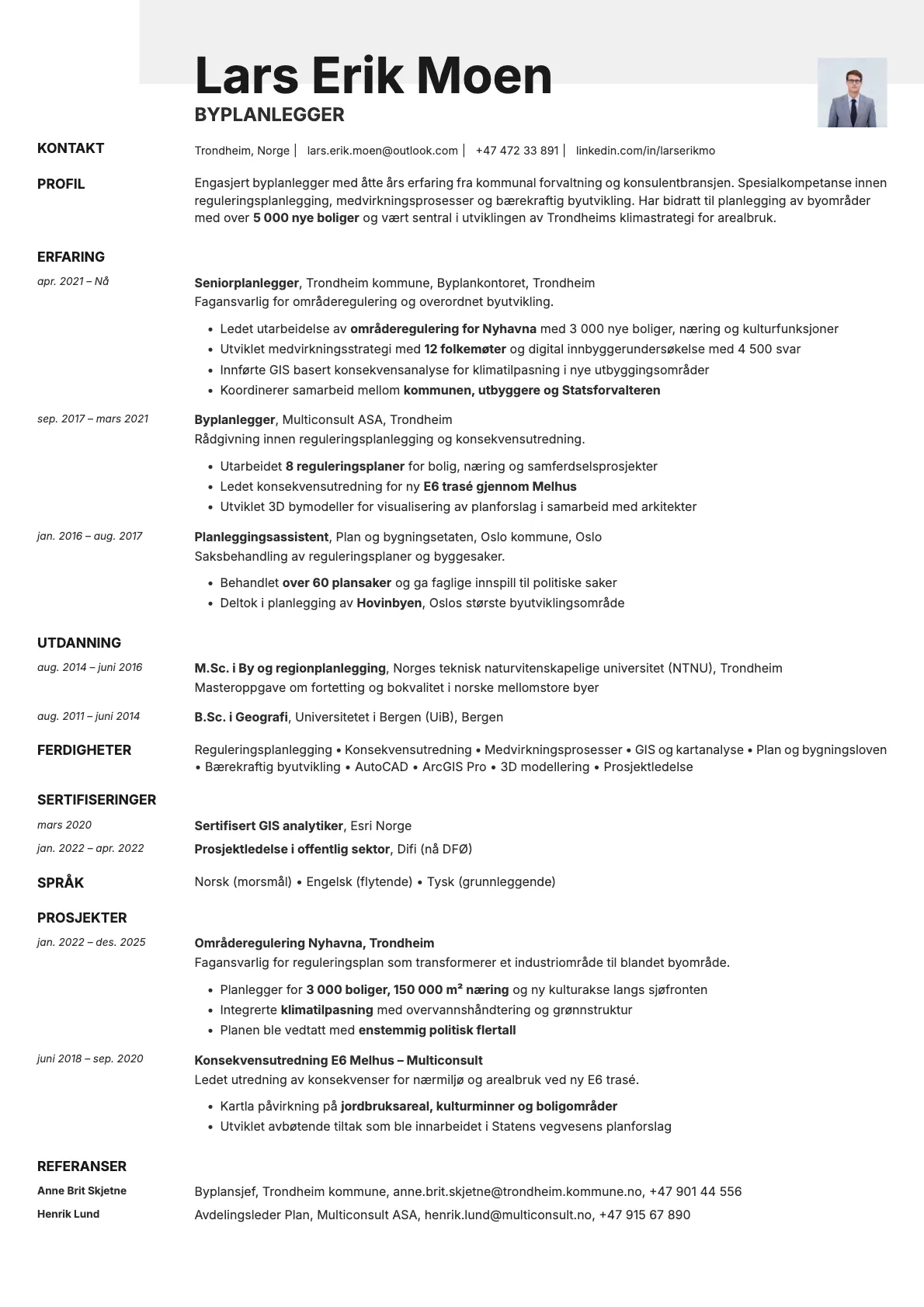 Ivory Photo resume template preview