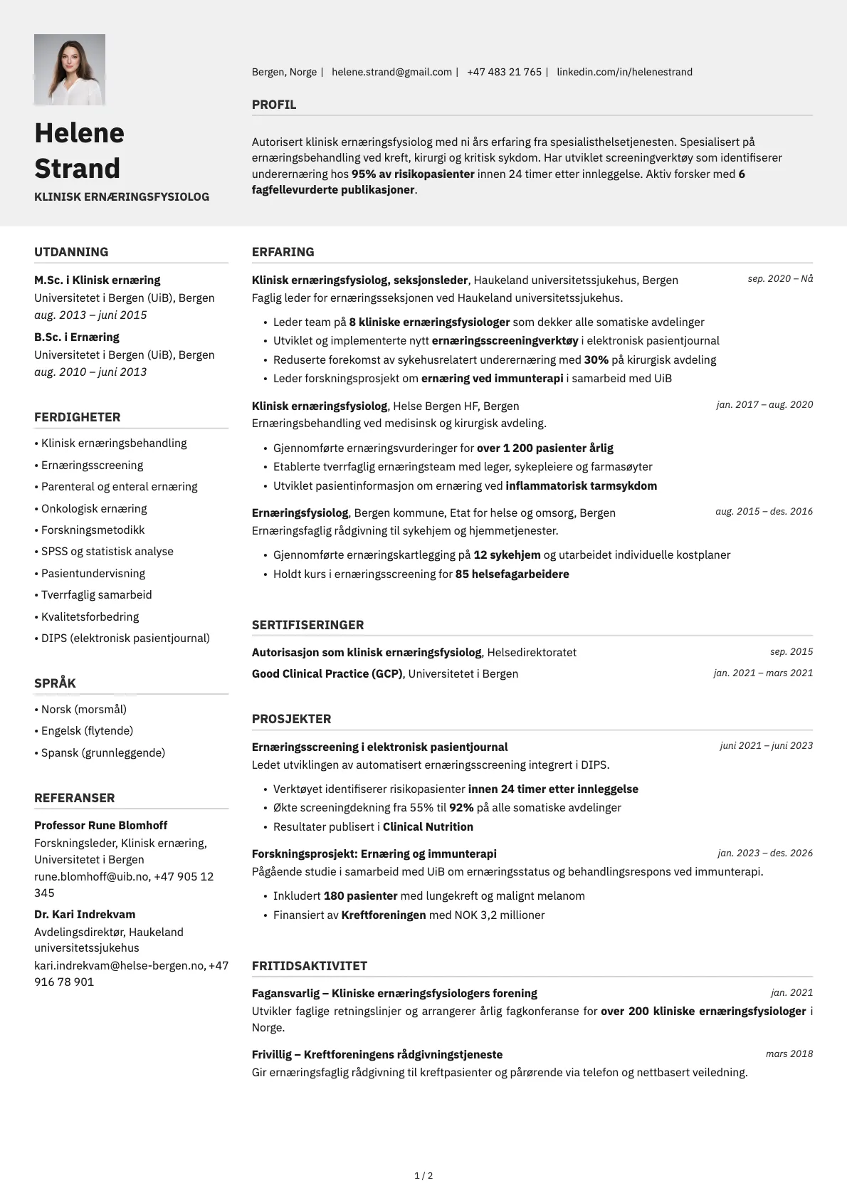 Limestone Photo resume template preview