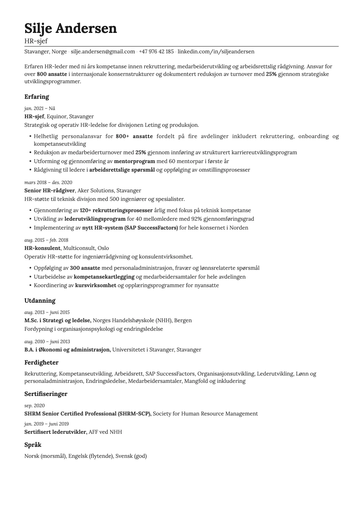 Nickel resume template preview