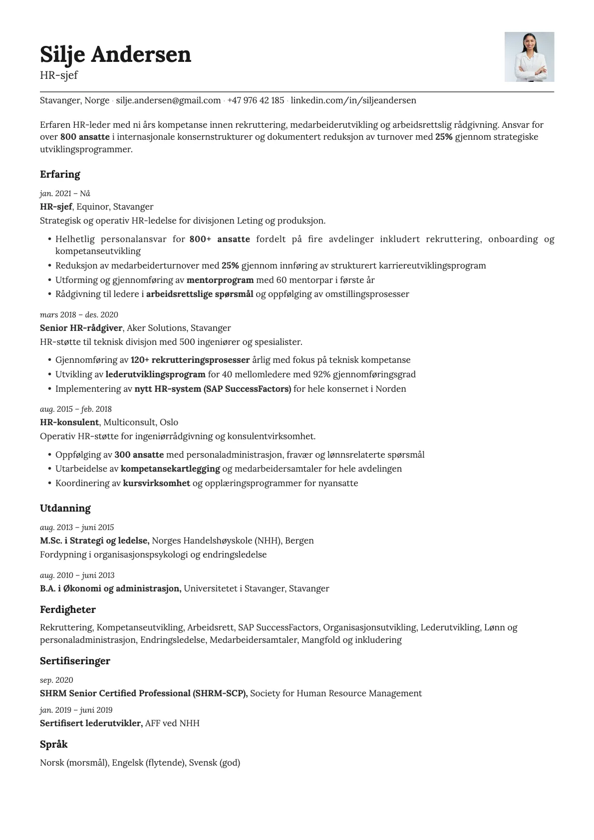 Nickel Photo resume template preview