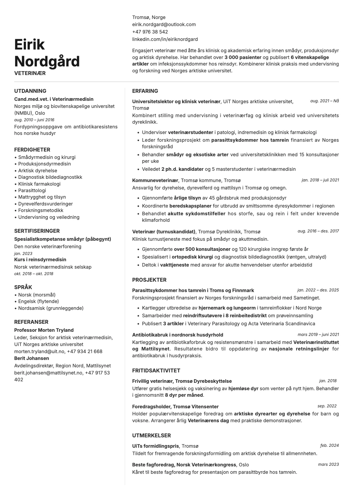 Obsidian resume template preview