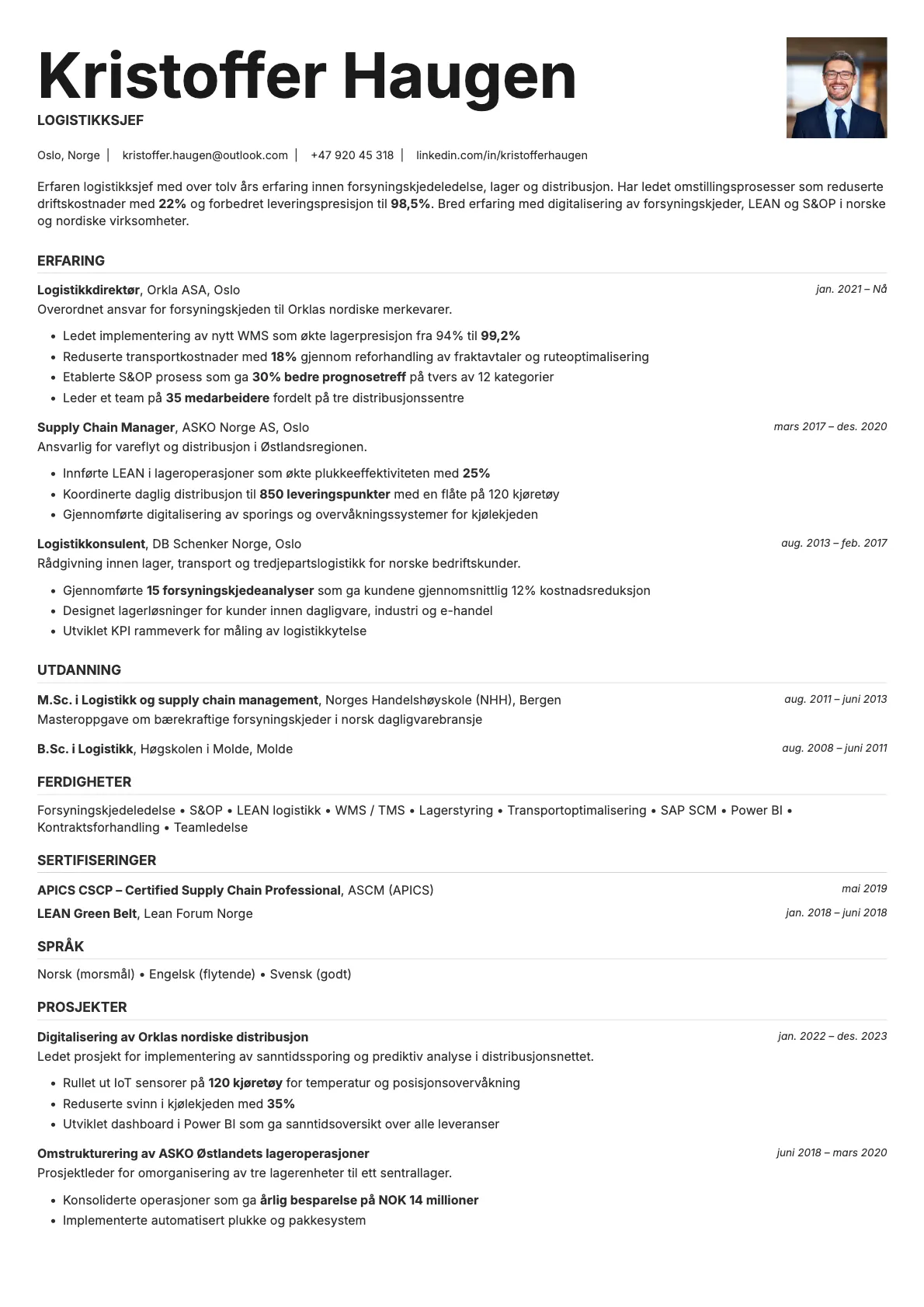 Platinum Photo resume template preview