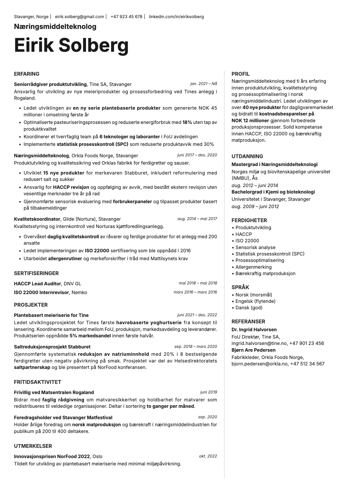 Sapphire resume template preview