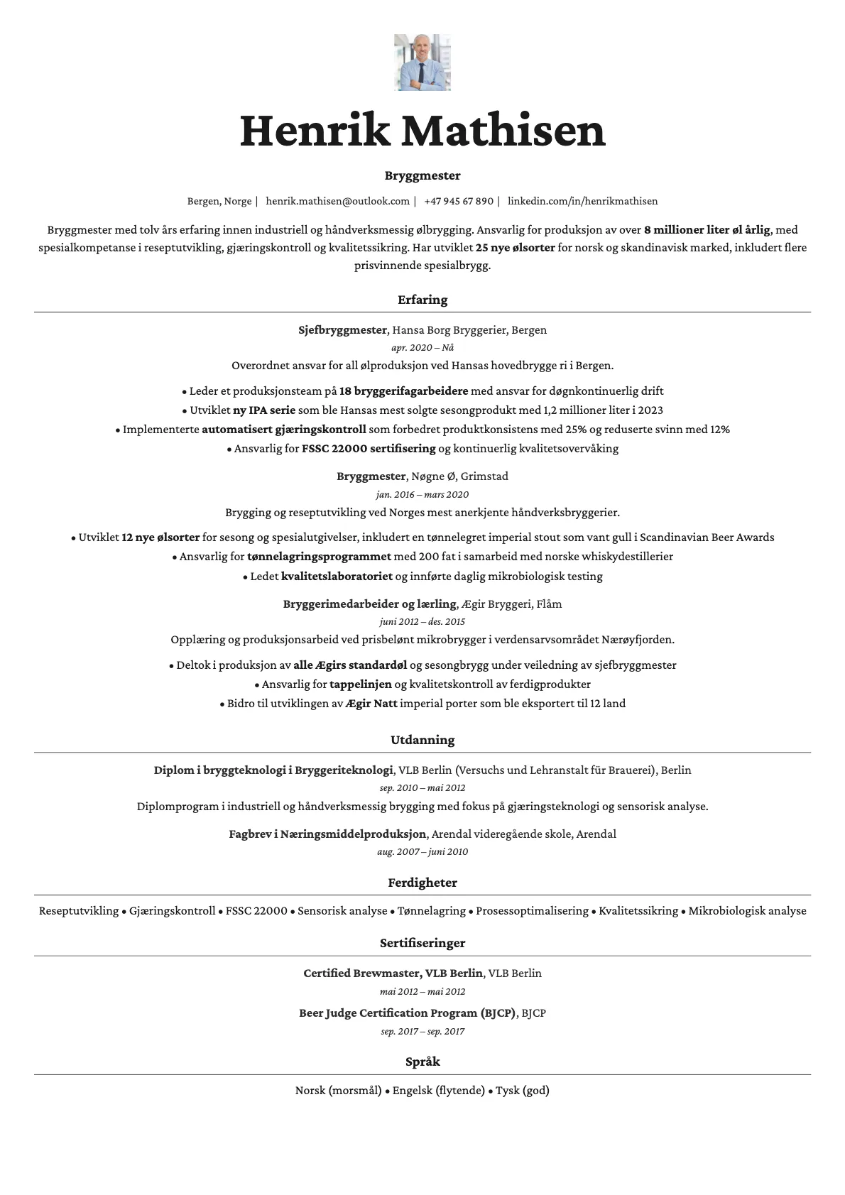Topaz Photo resume template preview