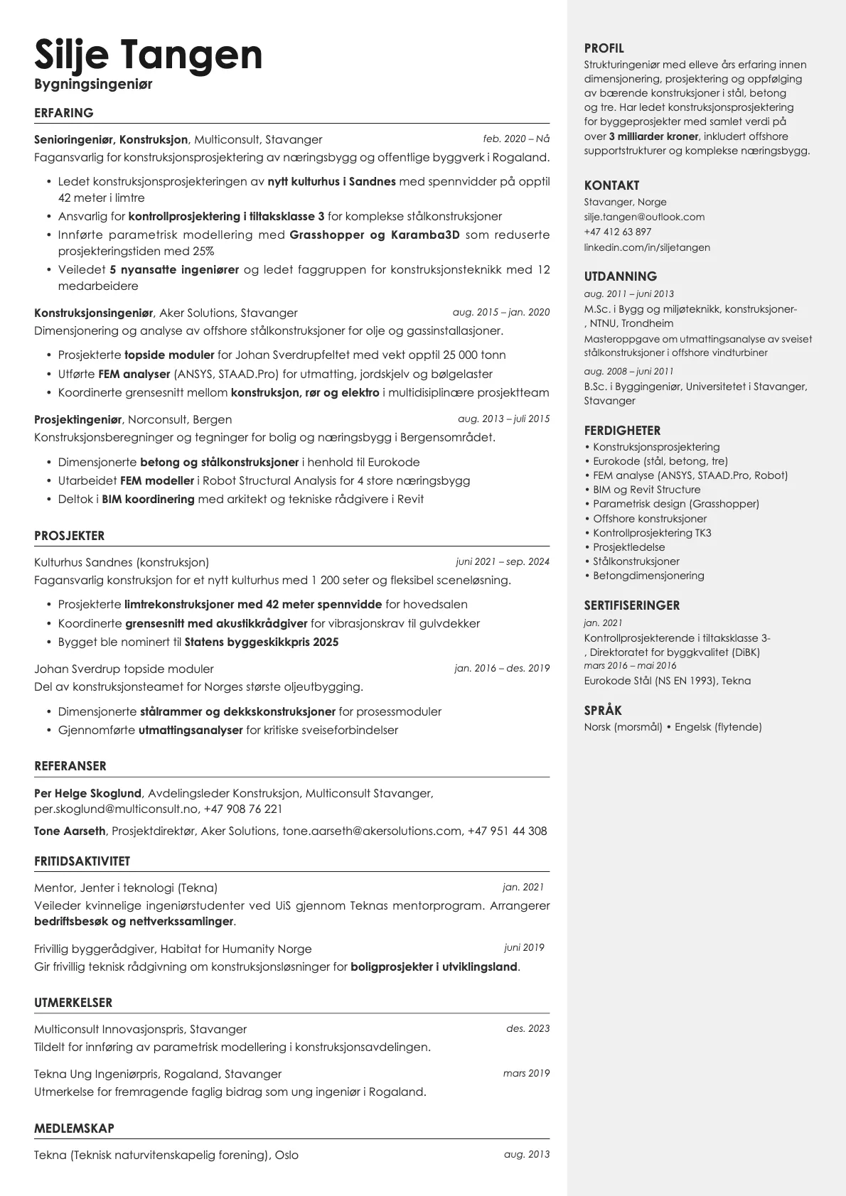 Vanta resume template preview