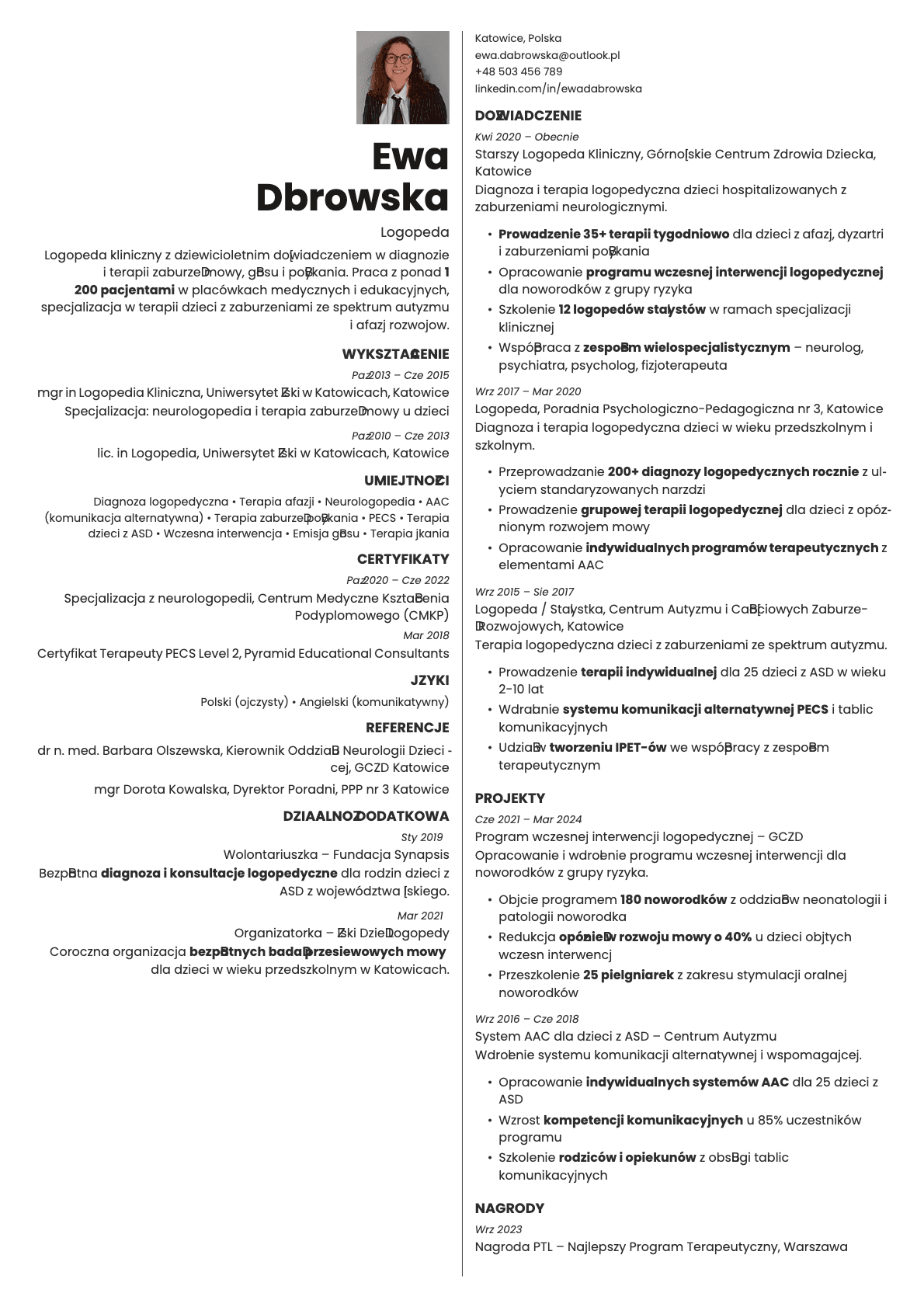 Amber Photo resume template preview