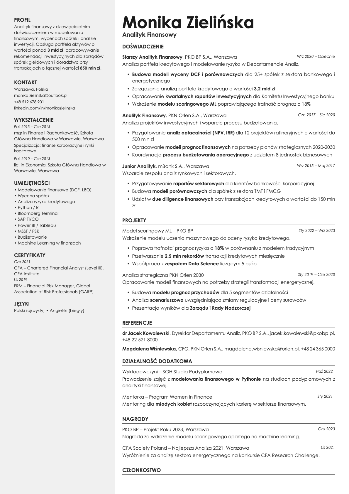 Aurum resume template preview
