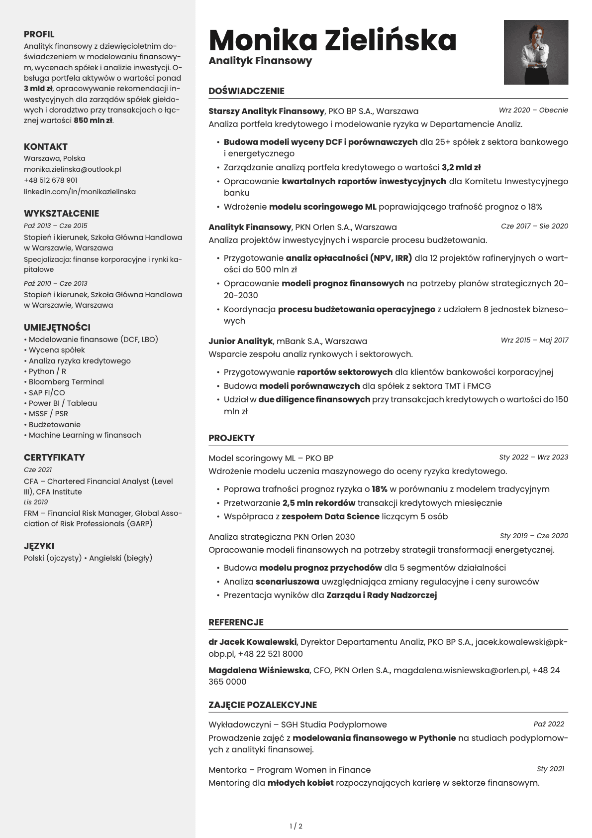 Aurum Photo resume template preview