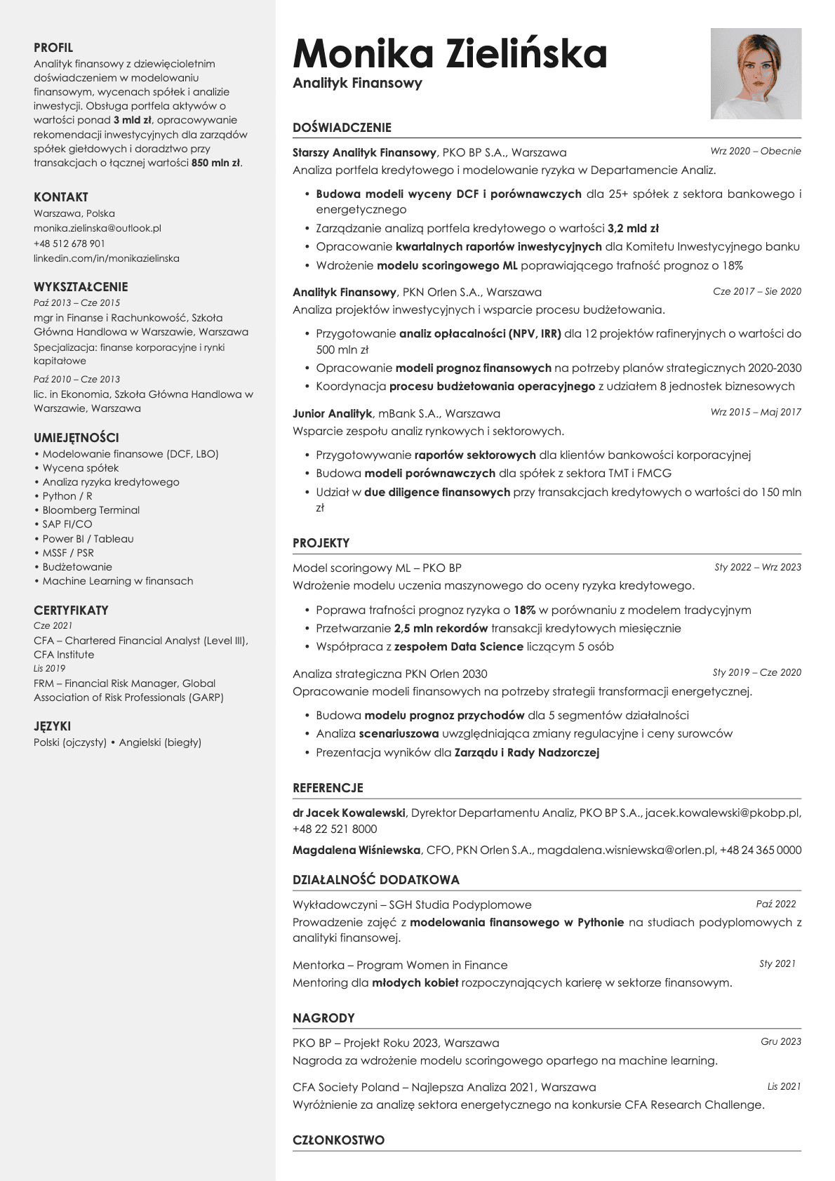 Aurum Photo resume template preview