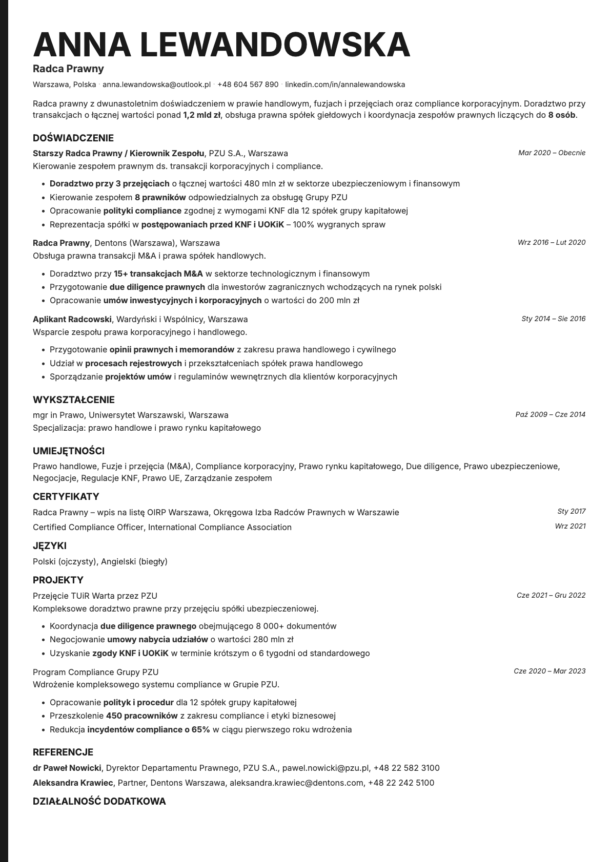 Bold Edge resume template preview