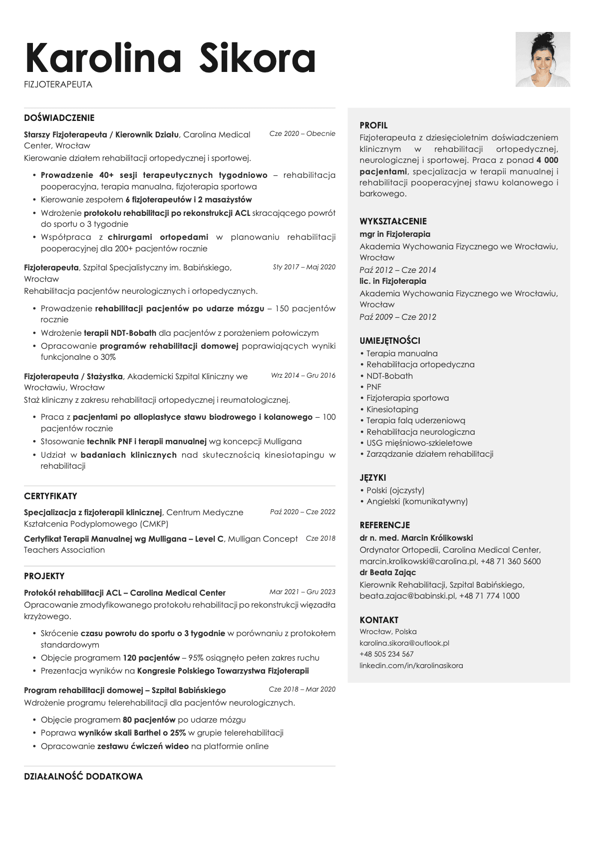 Bronze Photo resume template preview