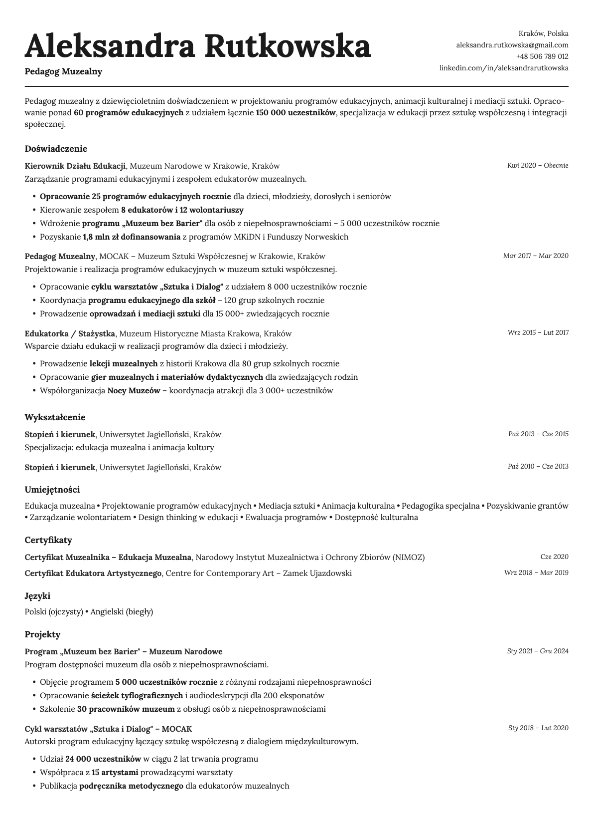 Cobalt resume template preview
